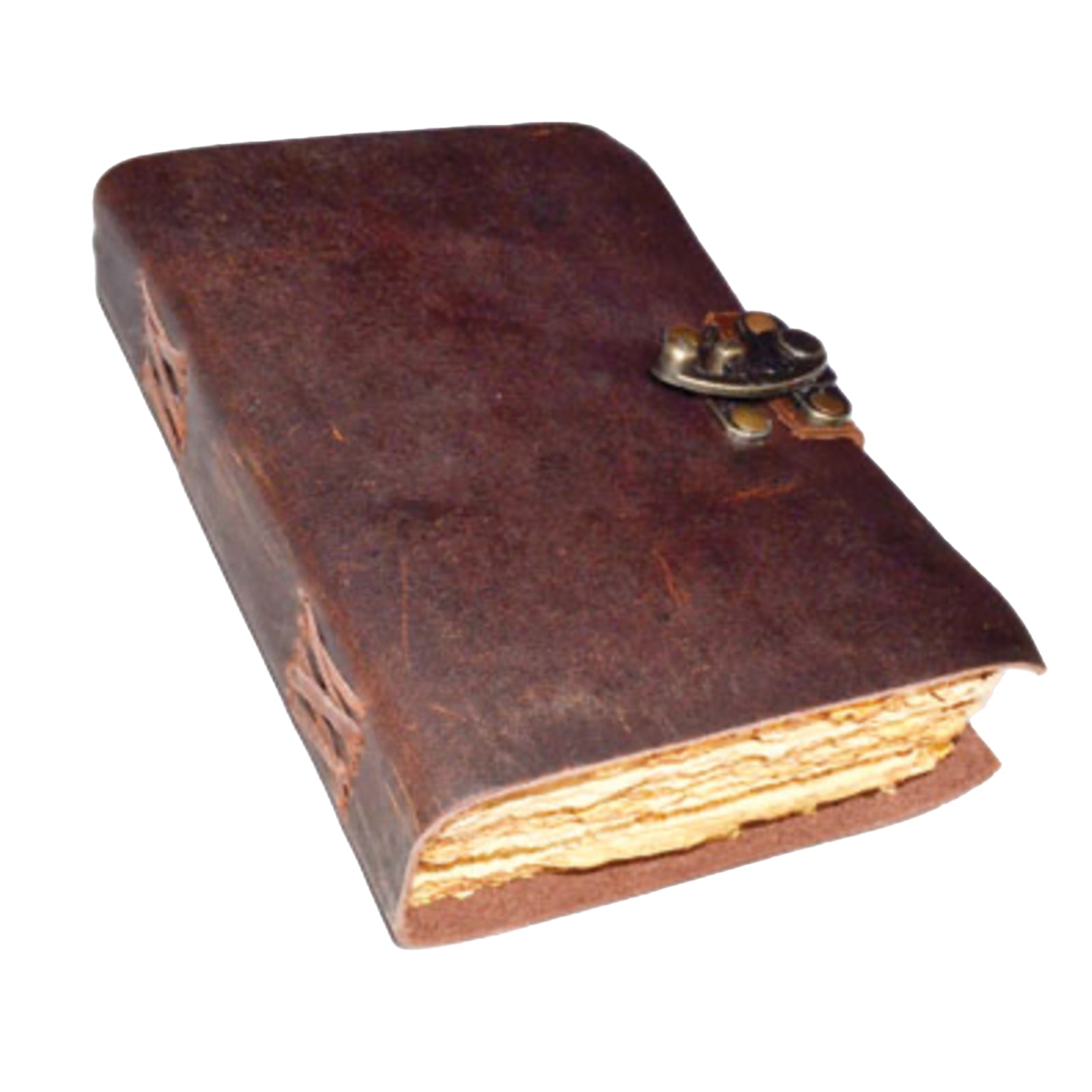 AGED LOOKING PAPER LEATHER JOURNAL W/ LATCH
