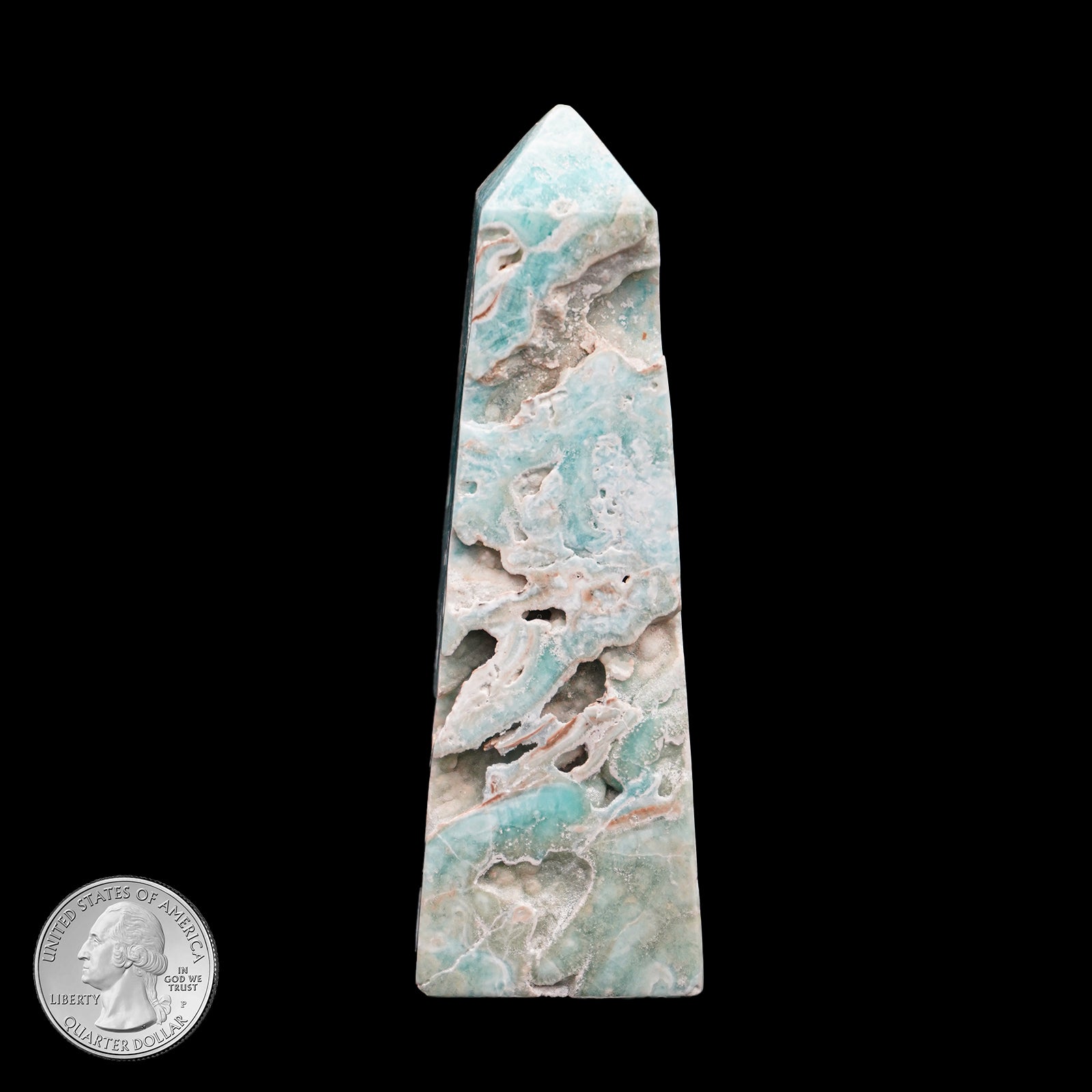 BLUE ARAGONITE OBELISK