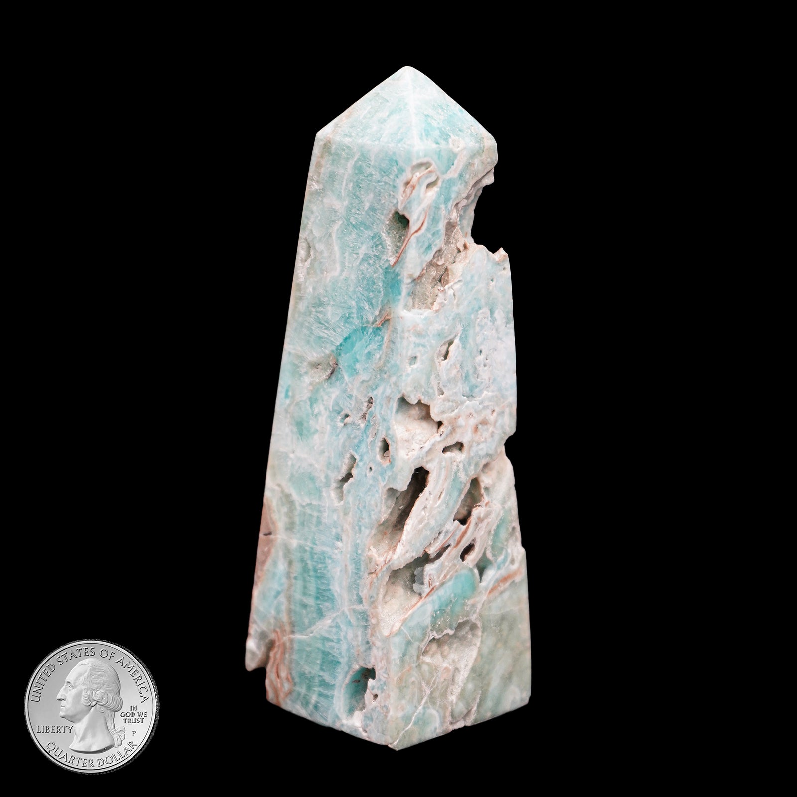 BLUE ARAGONITE OBELISK
