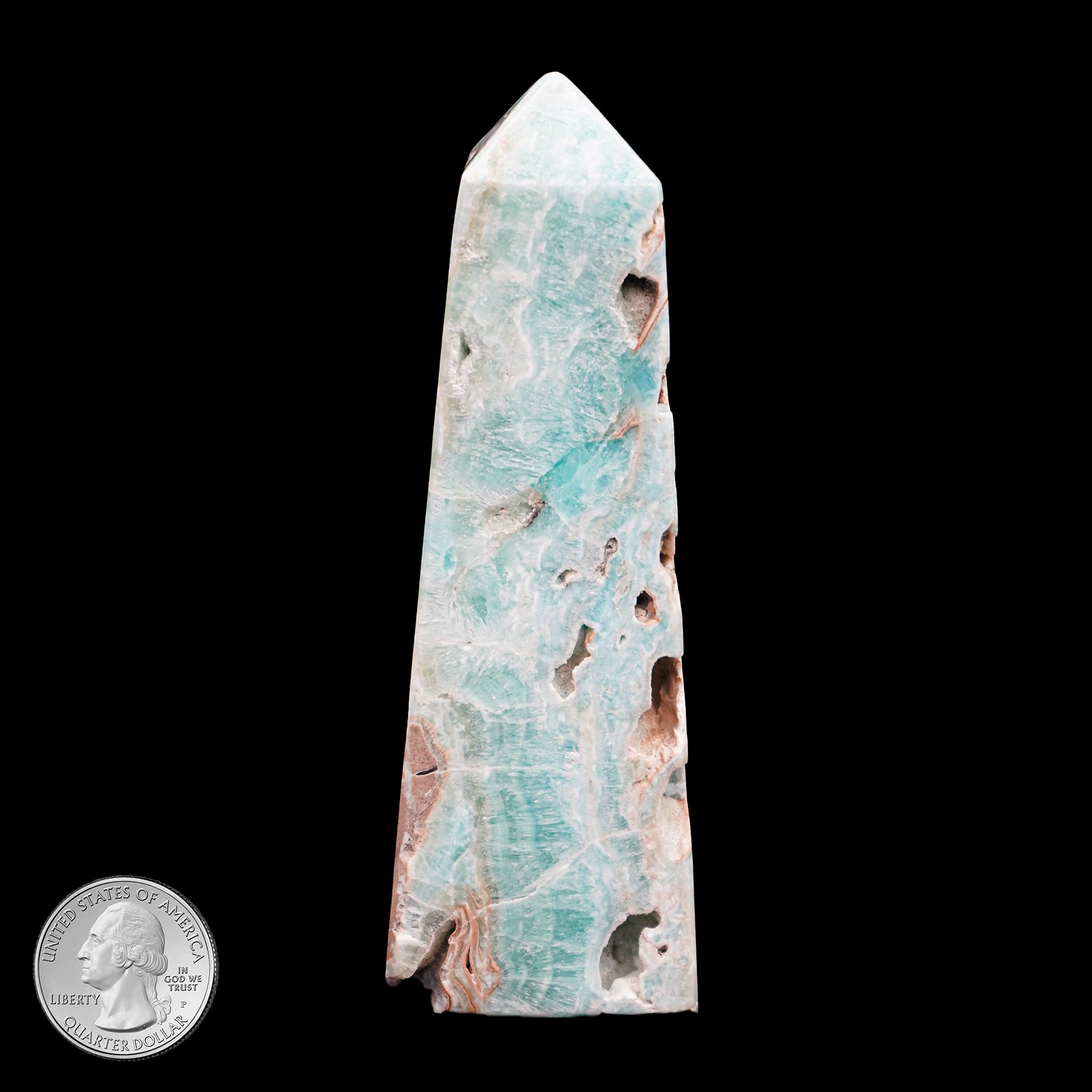 BLUE ARAGONITE OBELISK