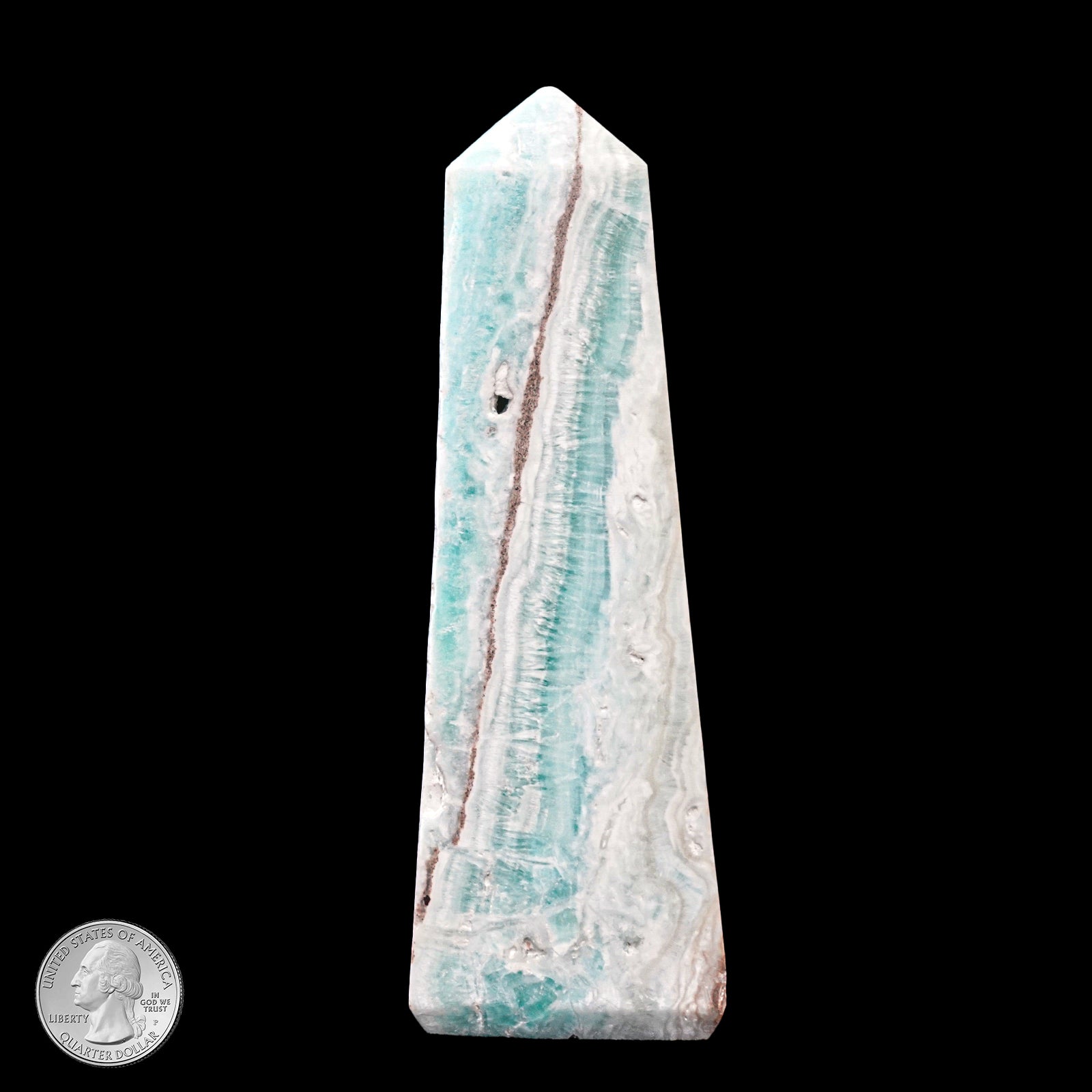 BLUE ARAGONITE OBELISK