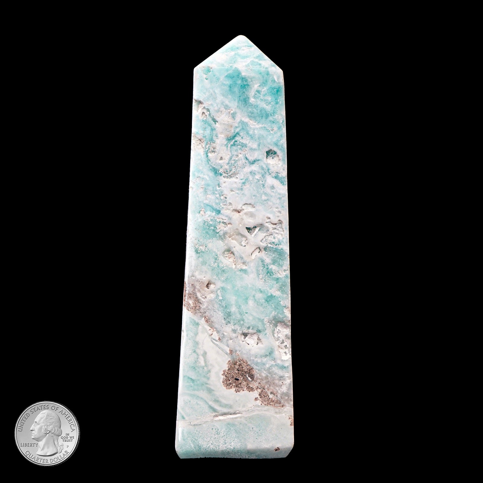 BLUE ARAGONITE OBELISK