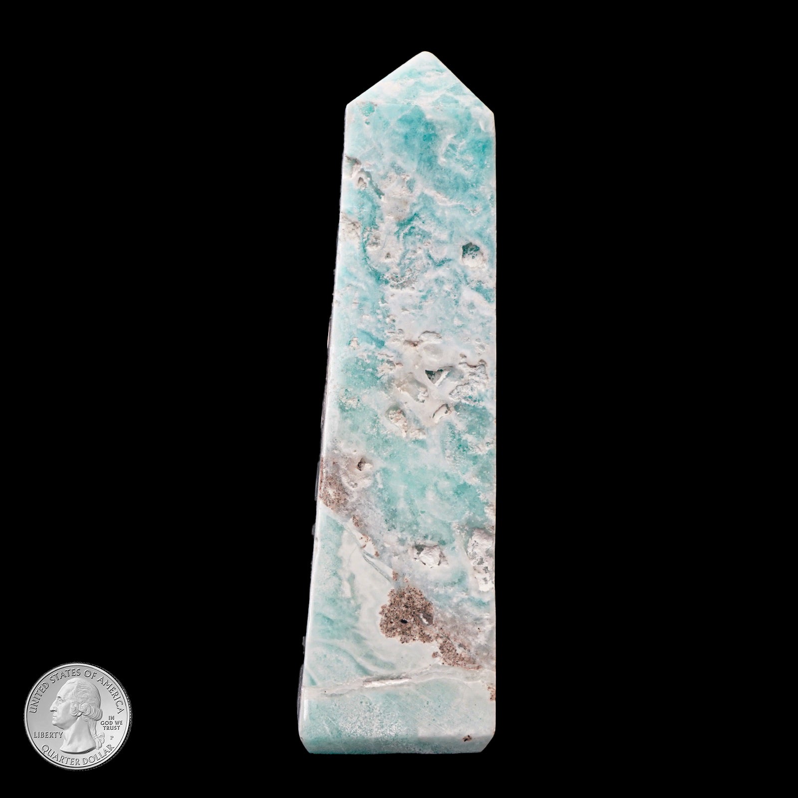 BLUE ARAGONITE OBELISK