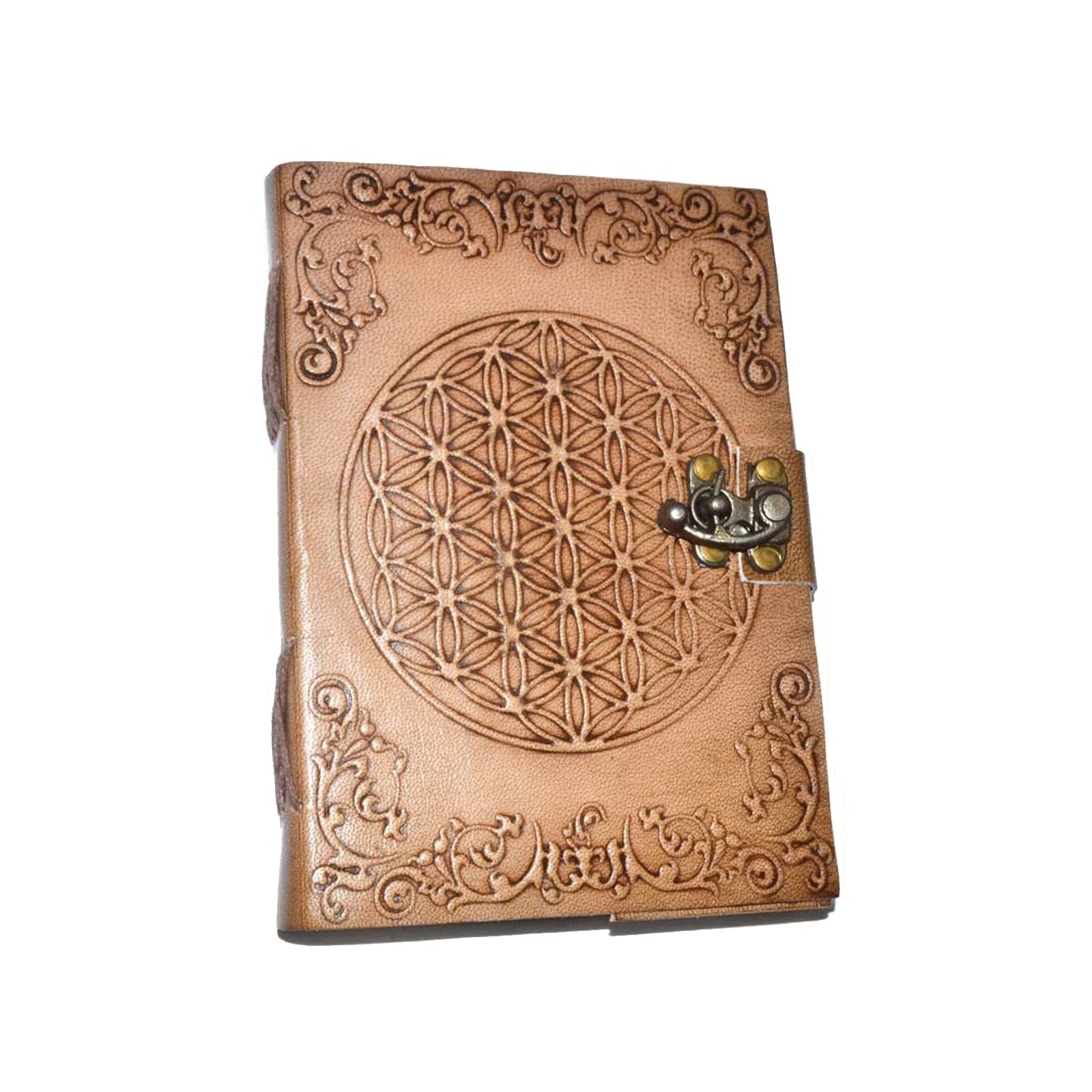 Flower of Life Leather Journal with Latch