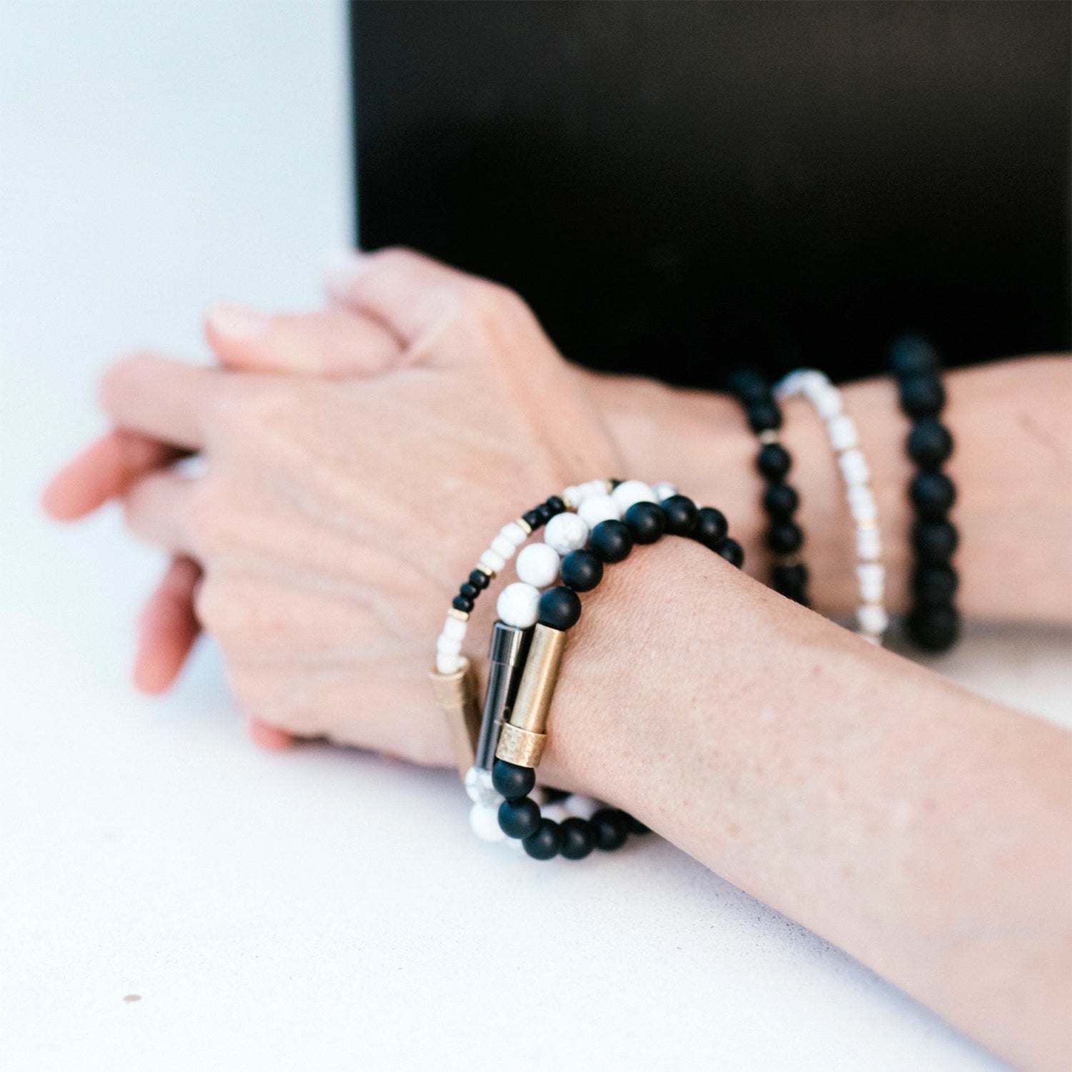 MATTE BLACK ONYX INTENTION BRACELET - LARGE