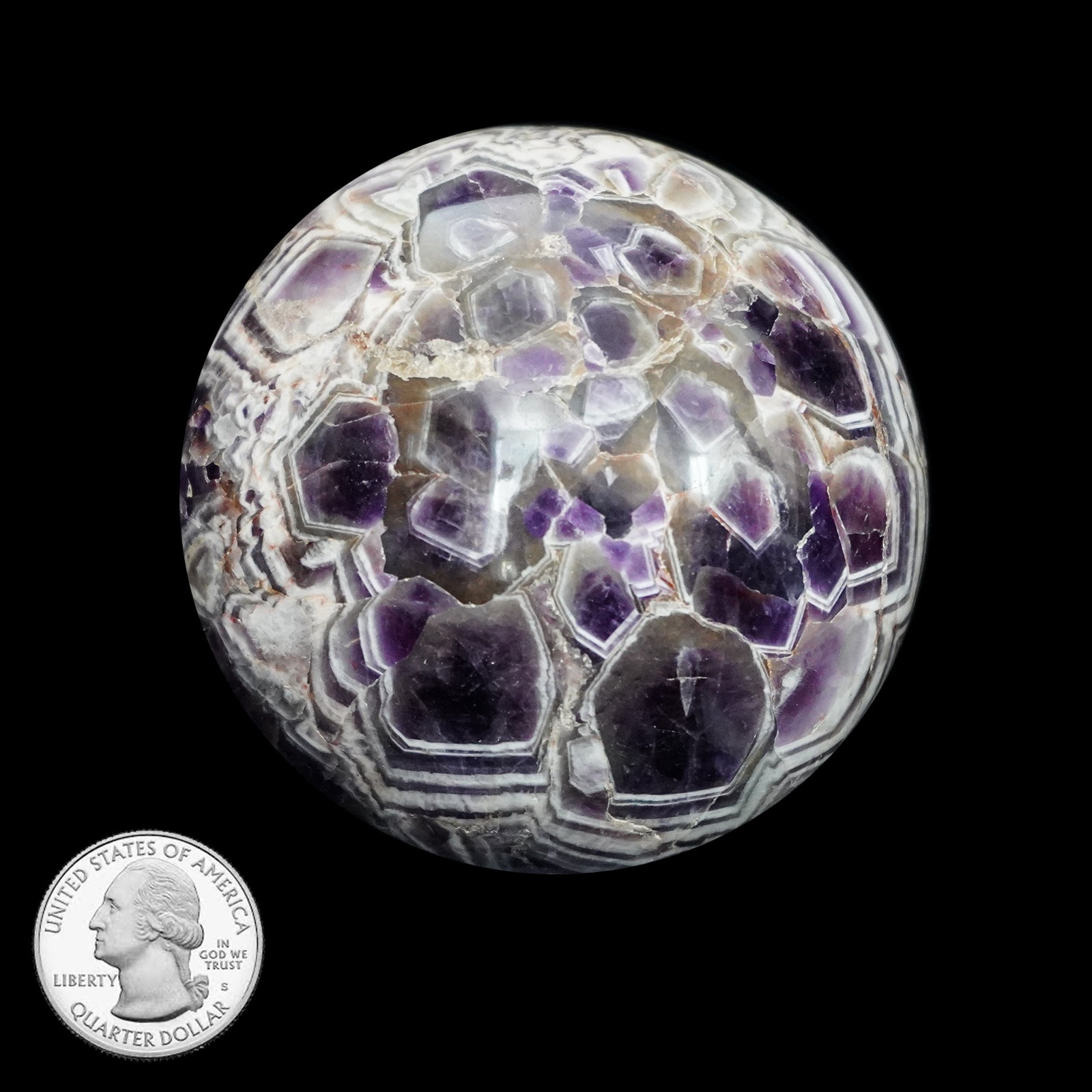 CHEVRON AMETHYST SPHERE