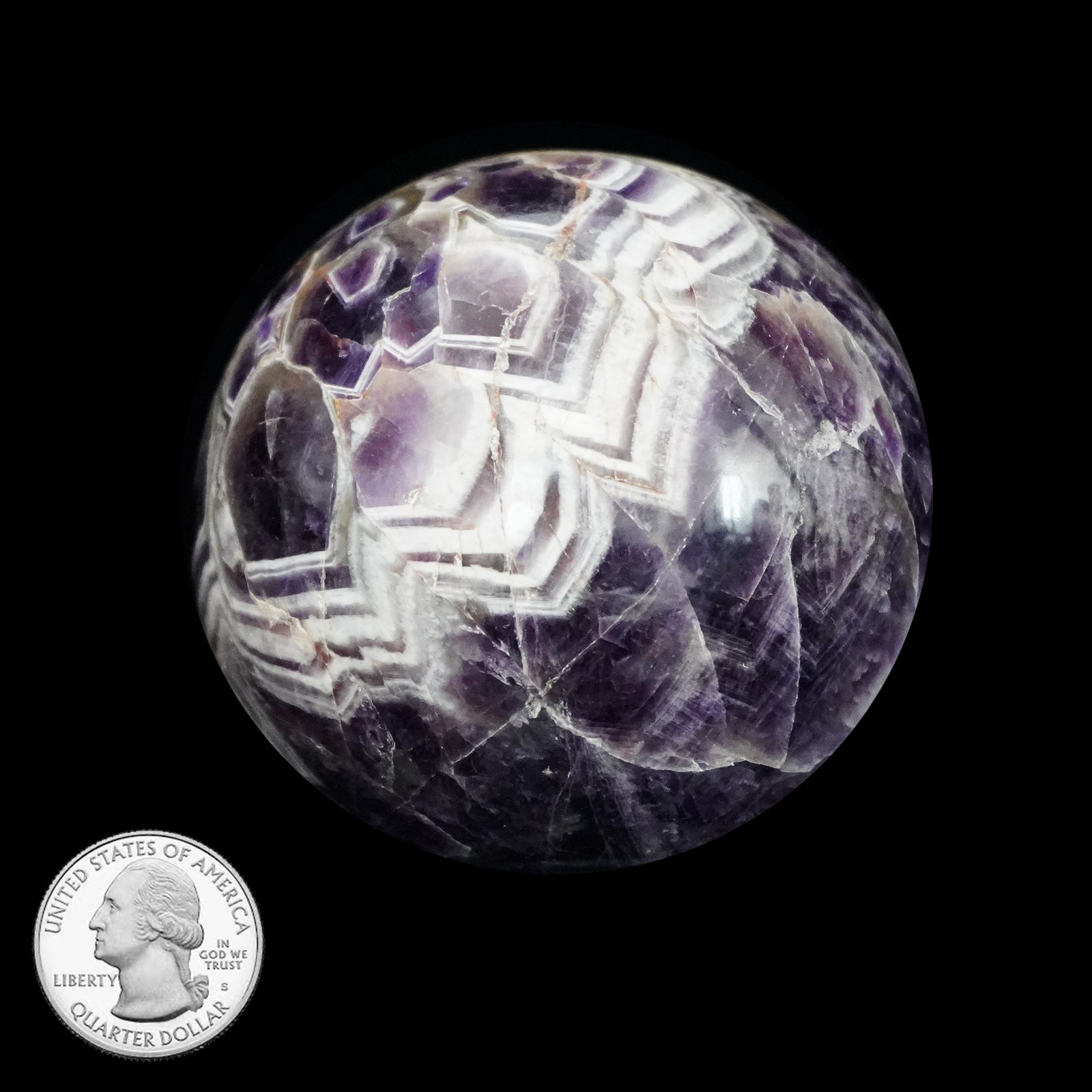 CHEVRON AMETHYST SPHERE