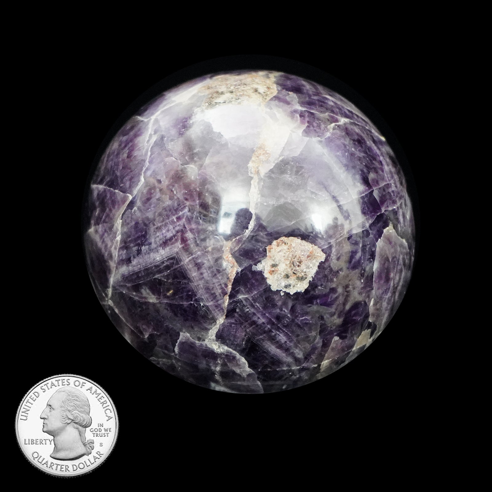 CHEVRON AMETHYST SPHERE
