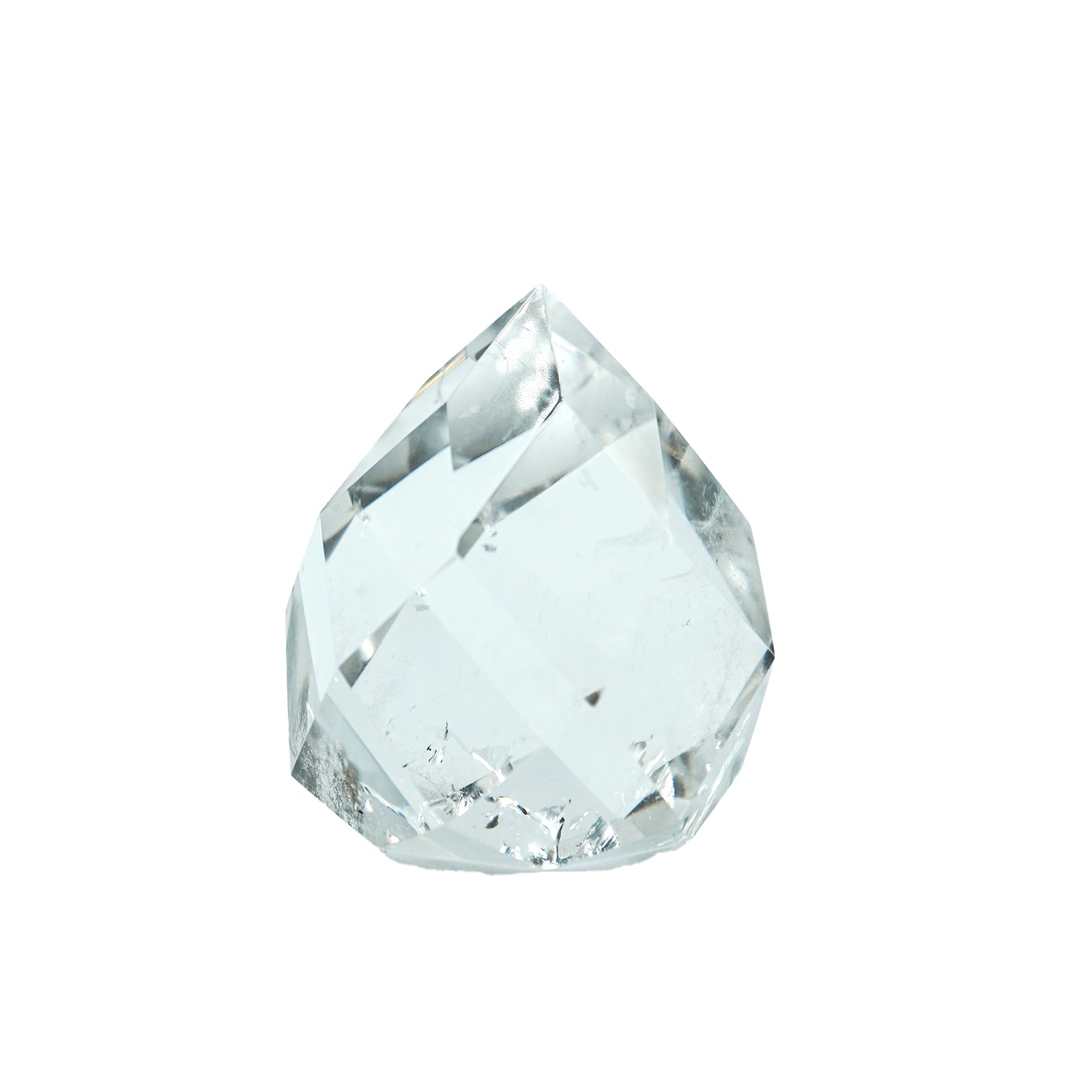 CLEAR QUARTZ FACETED DROP