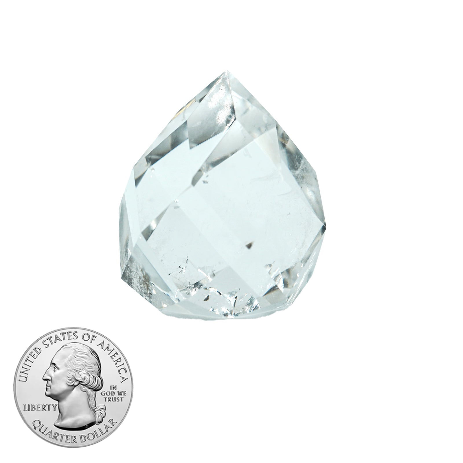 CLEAR QUARTZ FACETED DROP