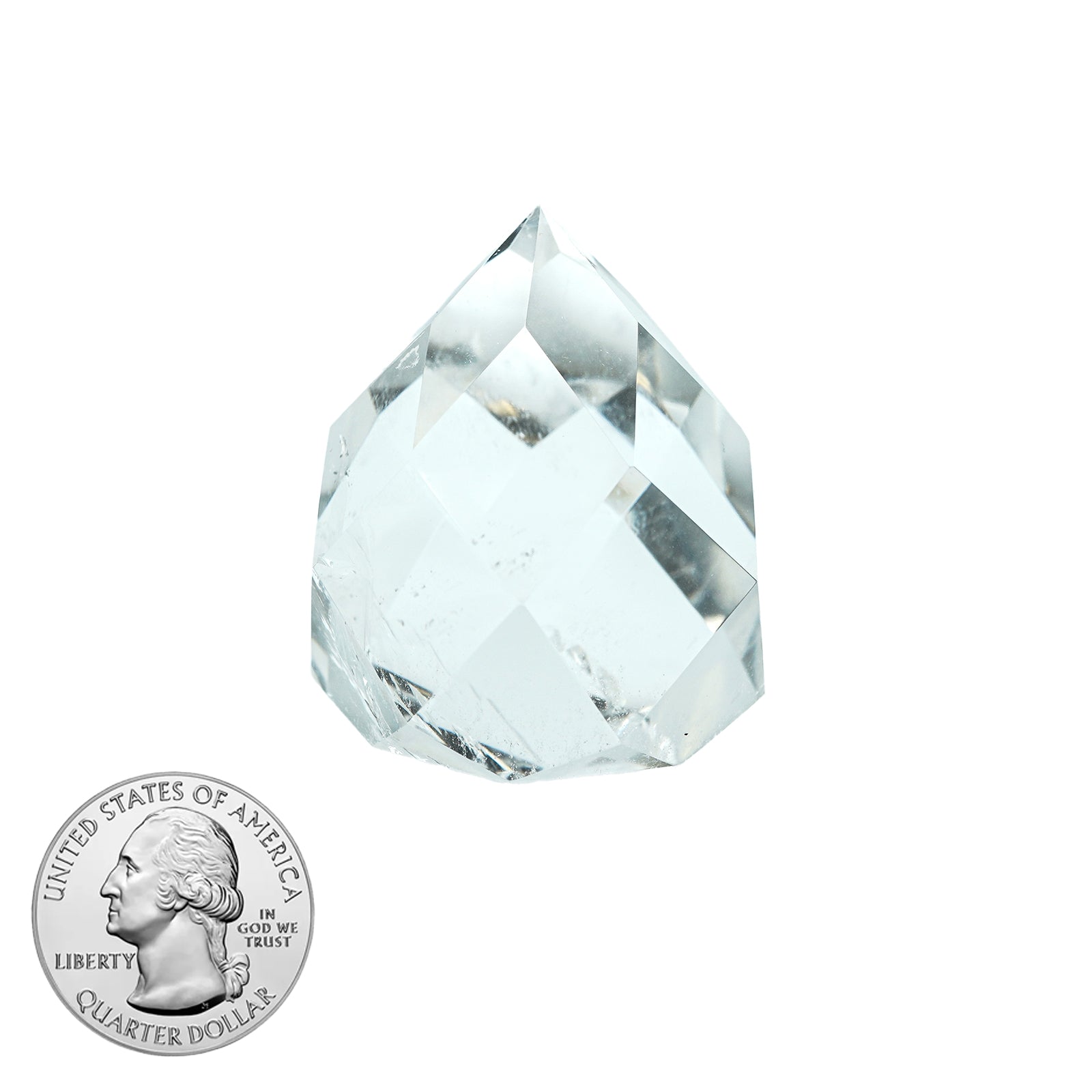 CLEAR QUARTZ FACETED DROP