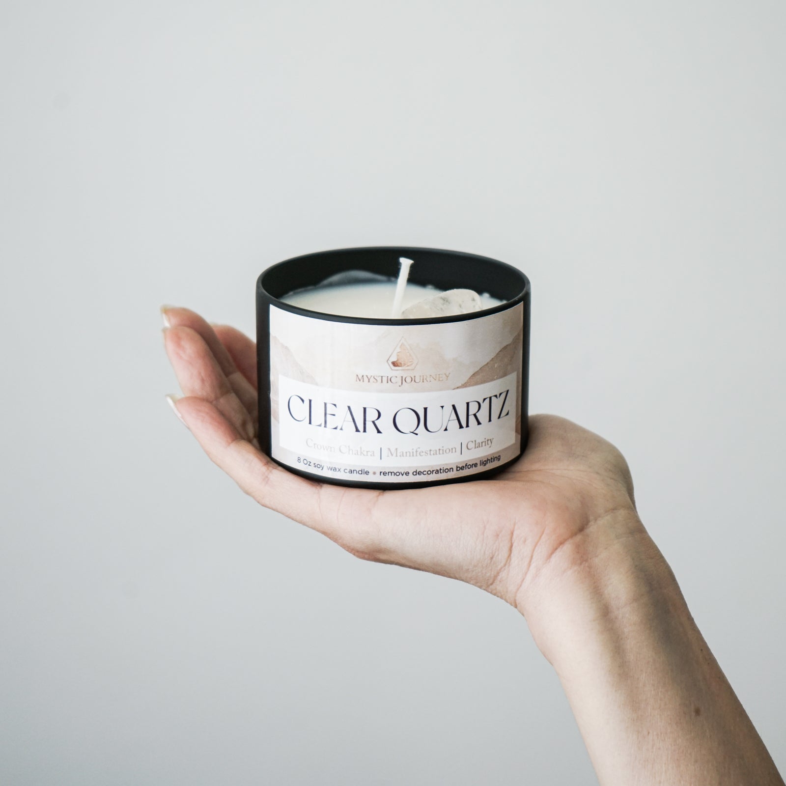 CLEAR QUARTZ CANDLE (8Oz)