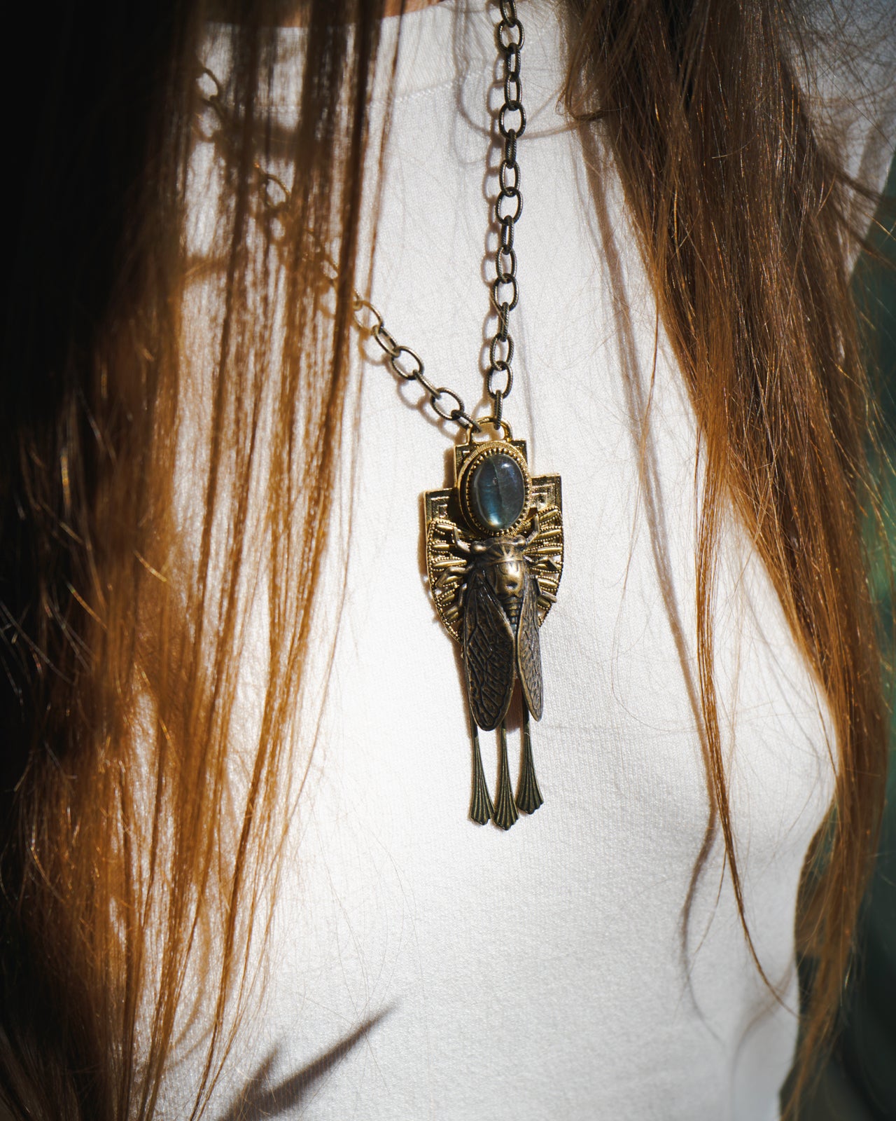 CROSSROADS MEDALLION CICADA NECKLACE