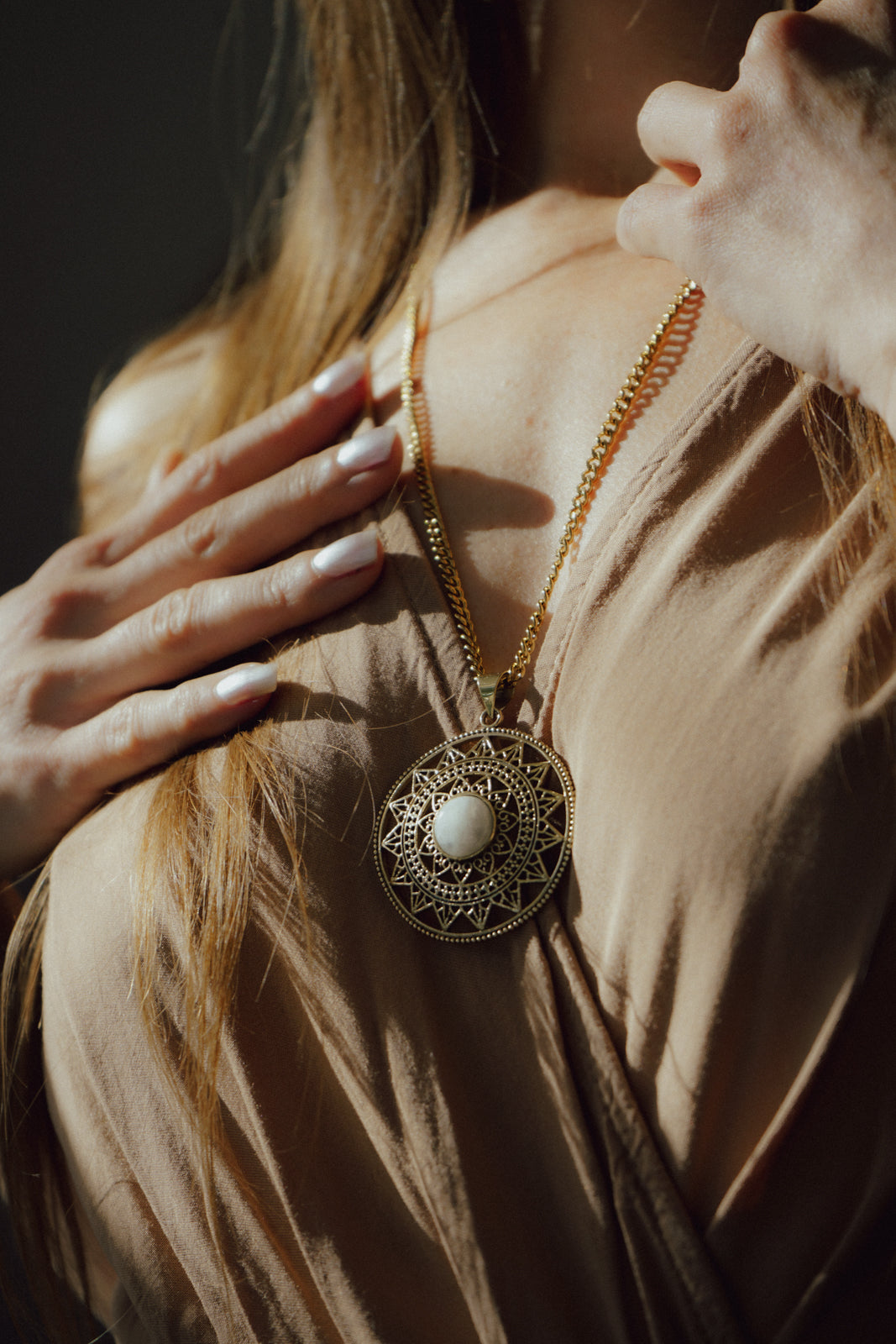 Divine Harmony Moonstone Pendant Necklace