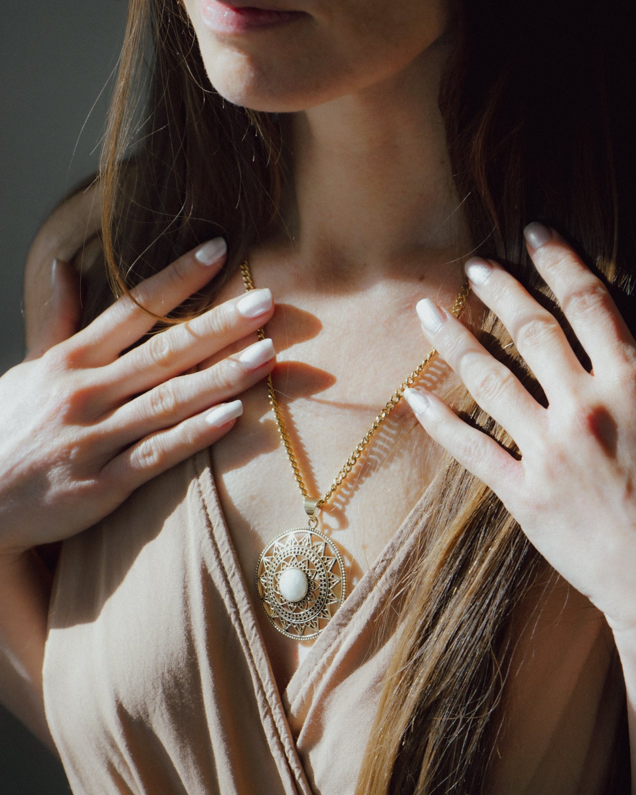 Divine Harmony Moonstone Pendant Necklace