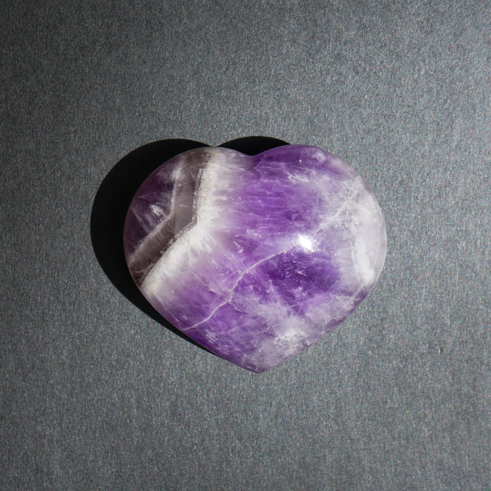 CHEVRON AMETHYST HEART
