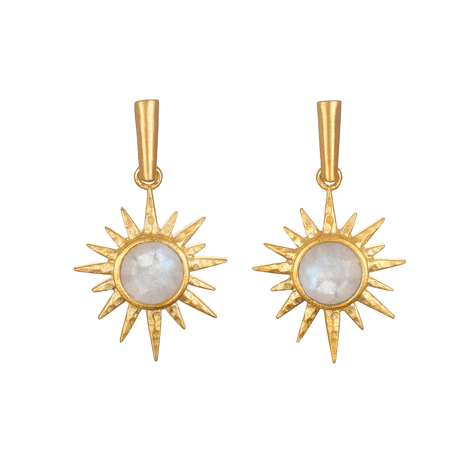 North Star Moonstone Starburst Earrings