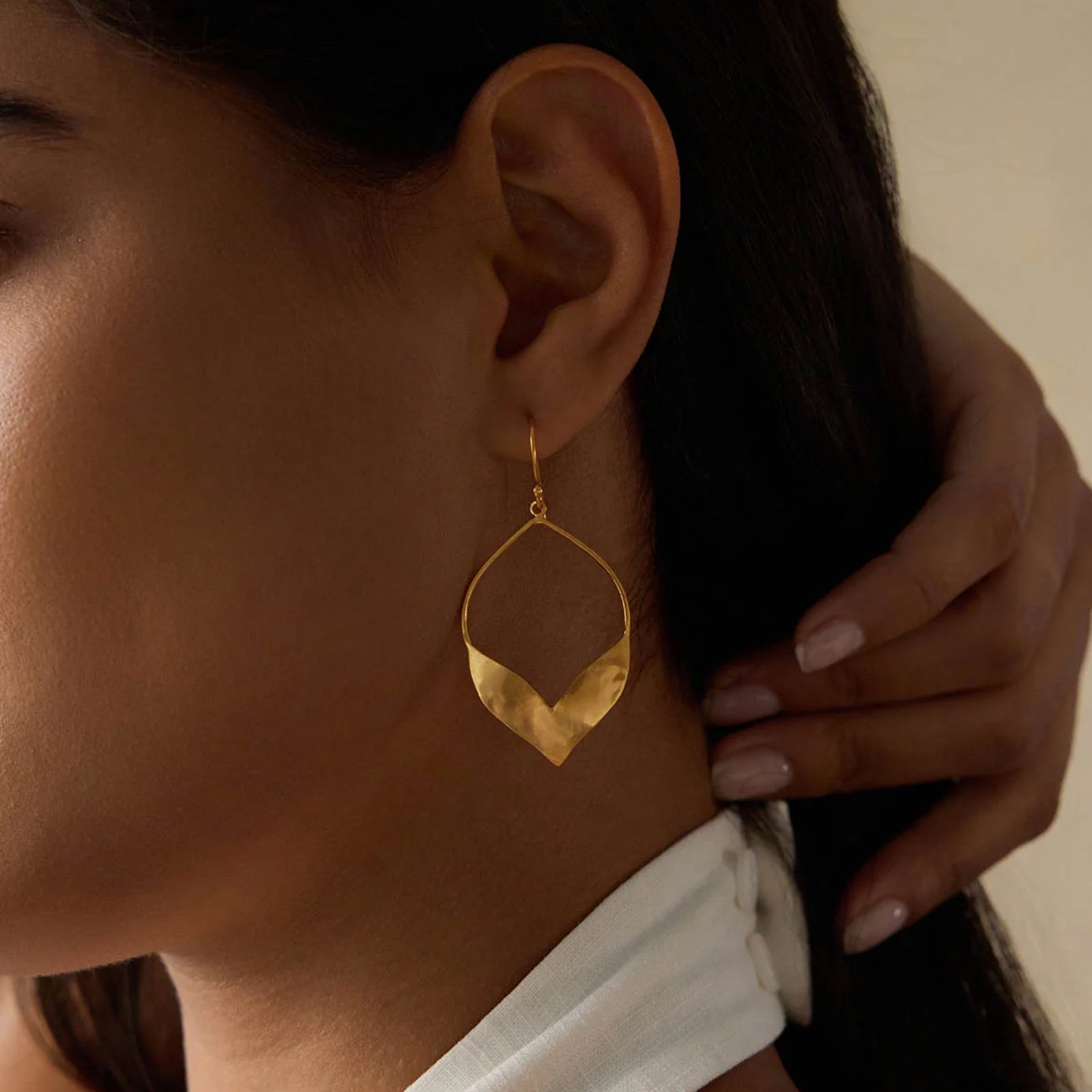 Fluttering Petals Gold Earrings