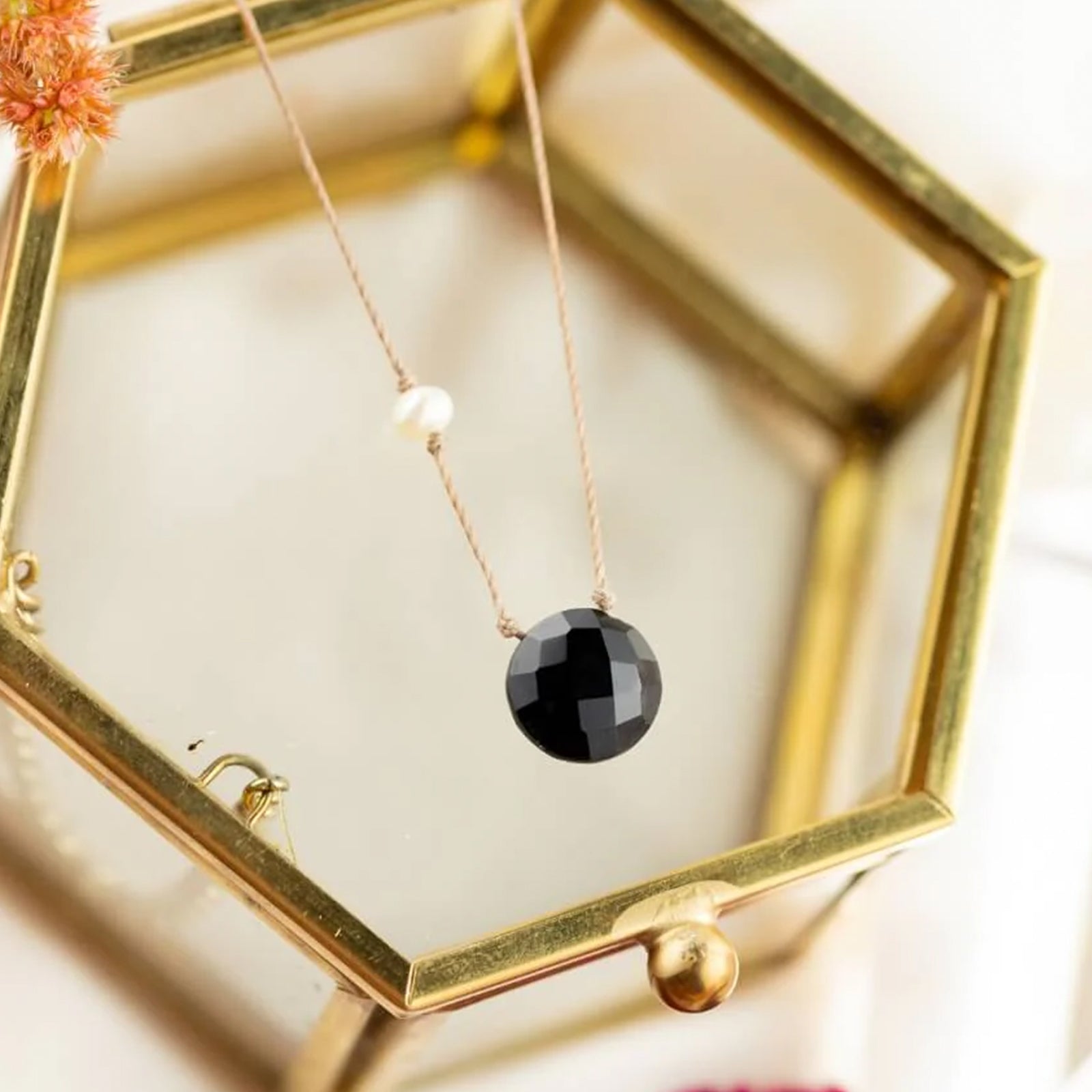 You Are Strong Black Onyx & Pearl Necklace