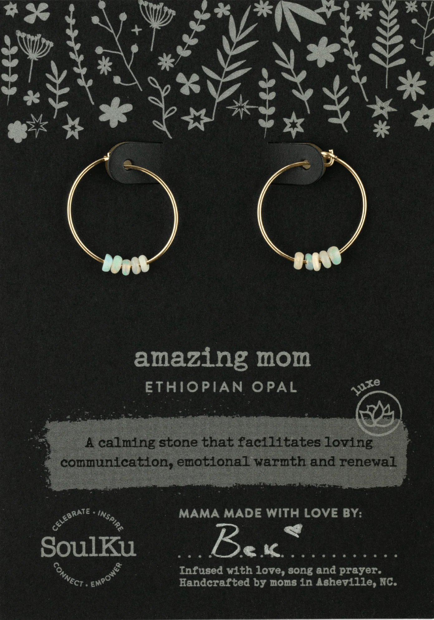 Amazing Mom Ethiopian Opal Gold Filed Earrings