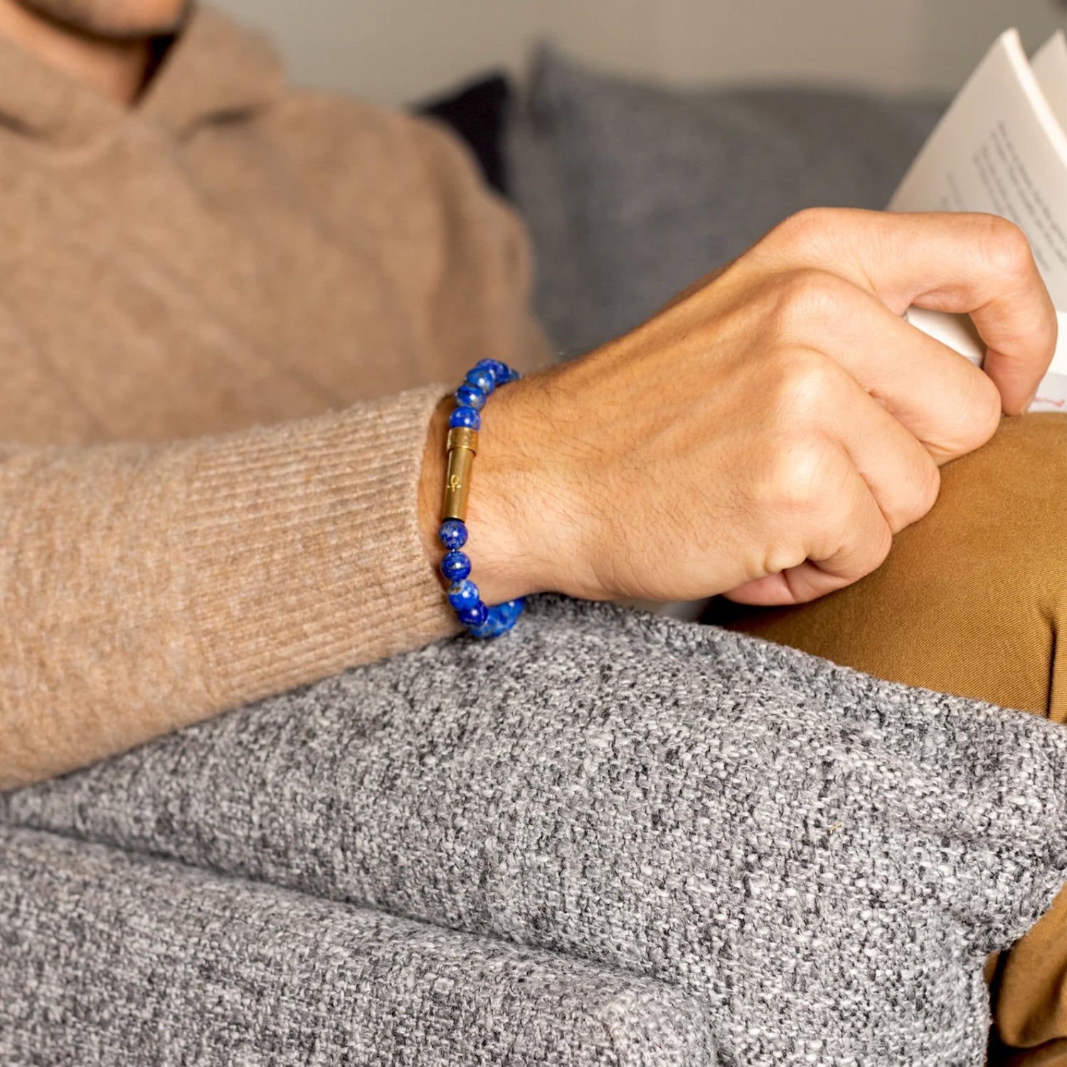 POLISHED LAPIS LAZULI INTENTION BRACELET - REGULAR