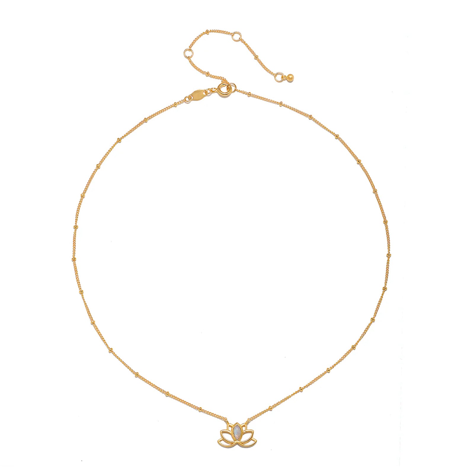 Cultivate Intuition Lotus Moonstone Necklace