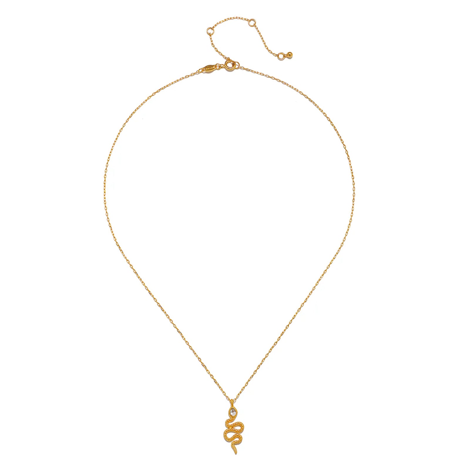 Snake Necklace with White Topaz