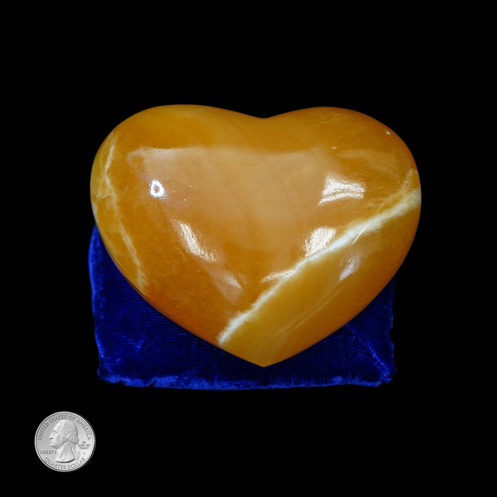 ORANGE CALCITE HEART