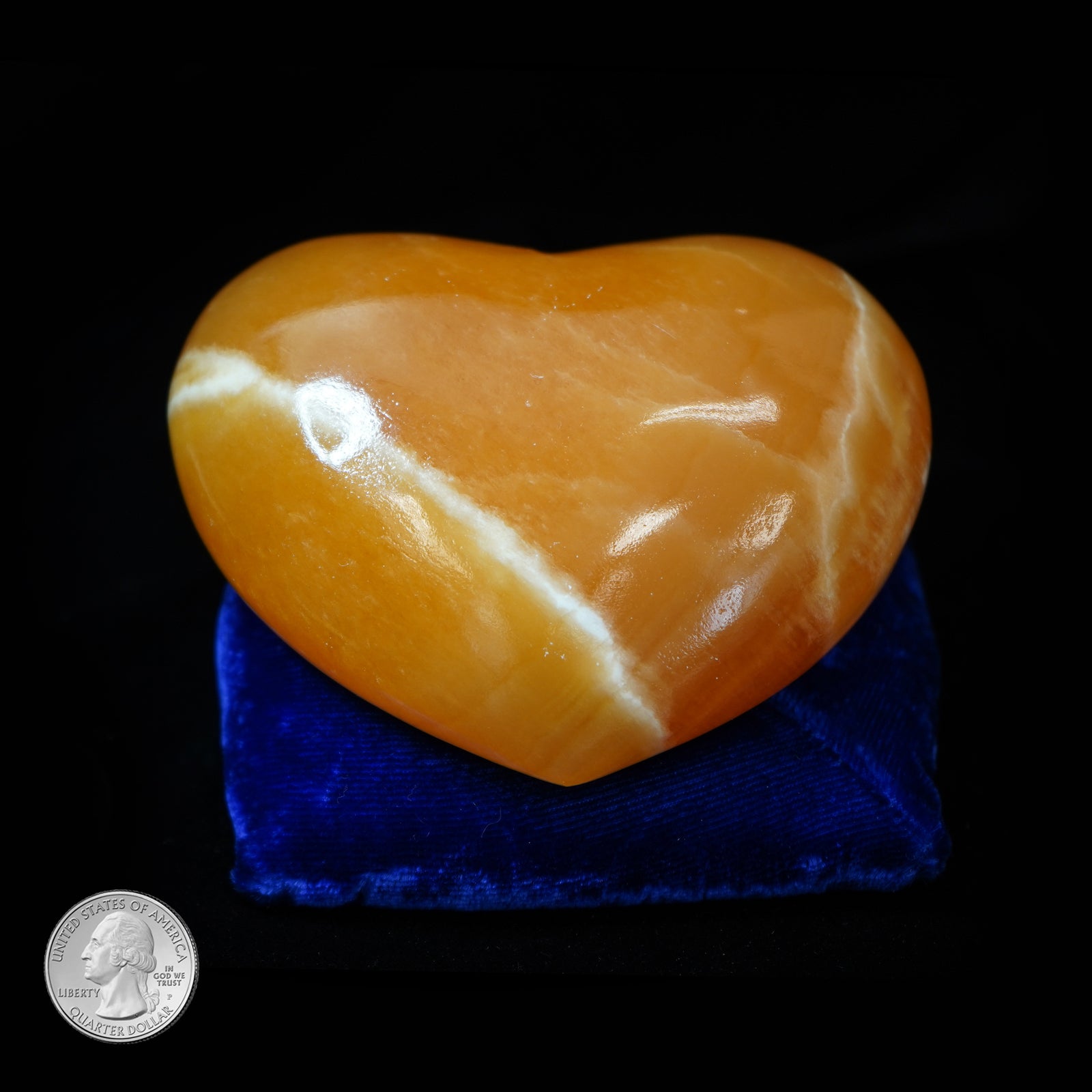 ORANGE CALCITE HEART
