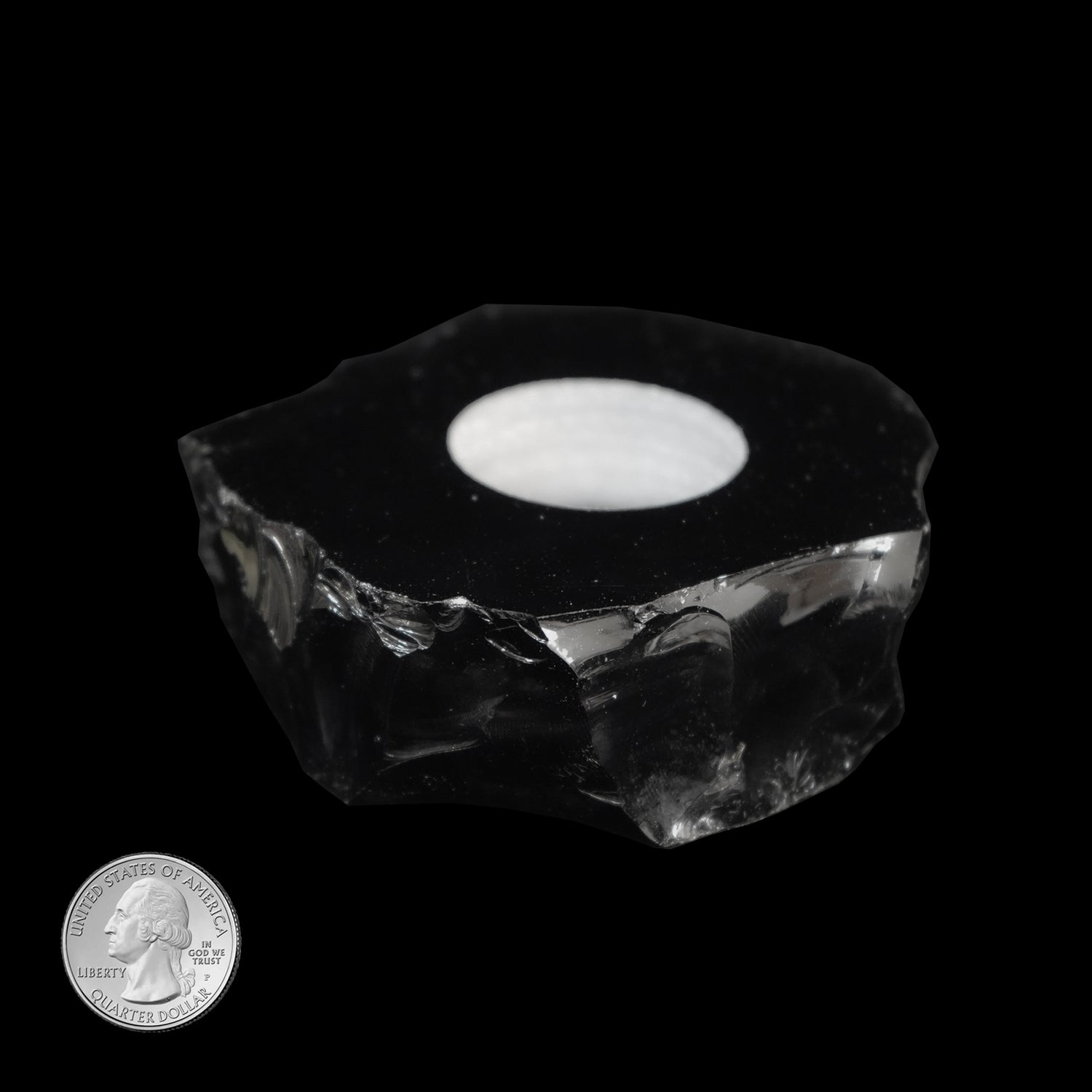 OBSIDIAN POLISHED TEALIGHT CANDLE HOLDER