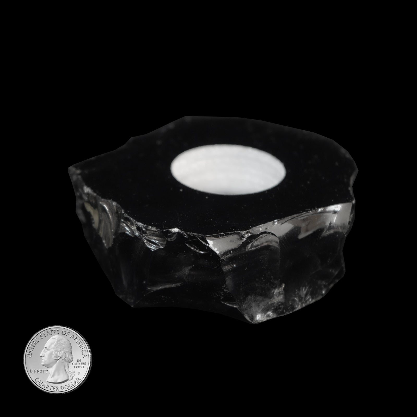 OBSIDIAN POLISHED TEALIGHT CANDLE HOLDER