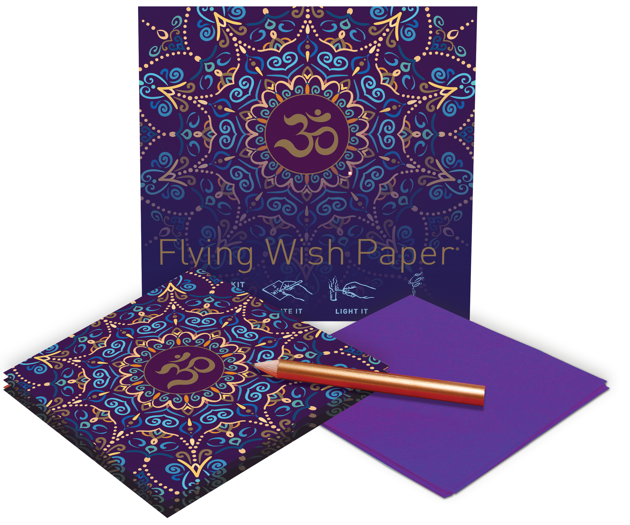 Purple Om Flying Wish Paper (Mini Kit)