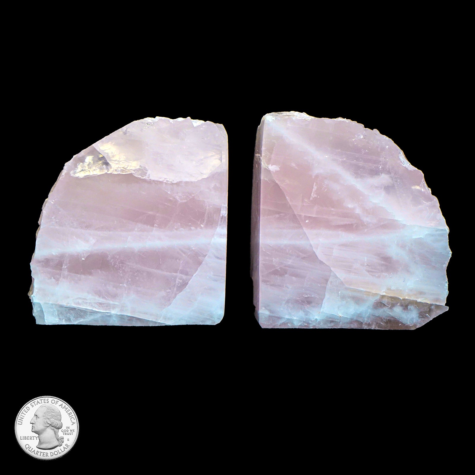 ROSE QUARTZ BOOK ENDS