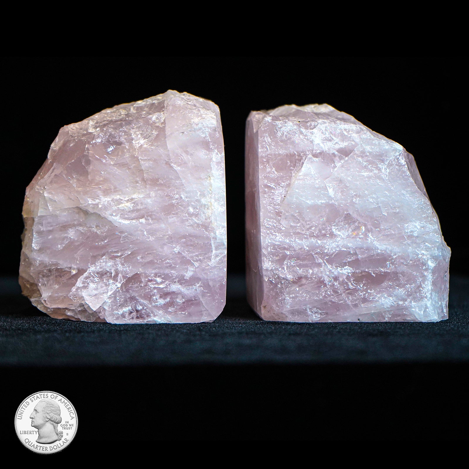 ROSE QUARTZ BOOK ENDS