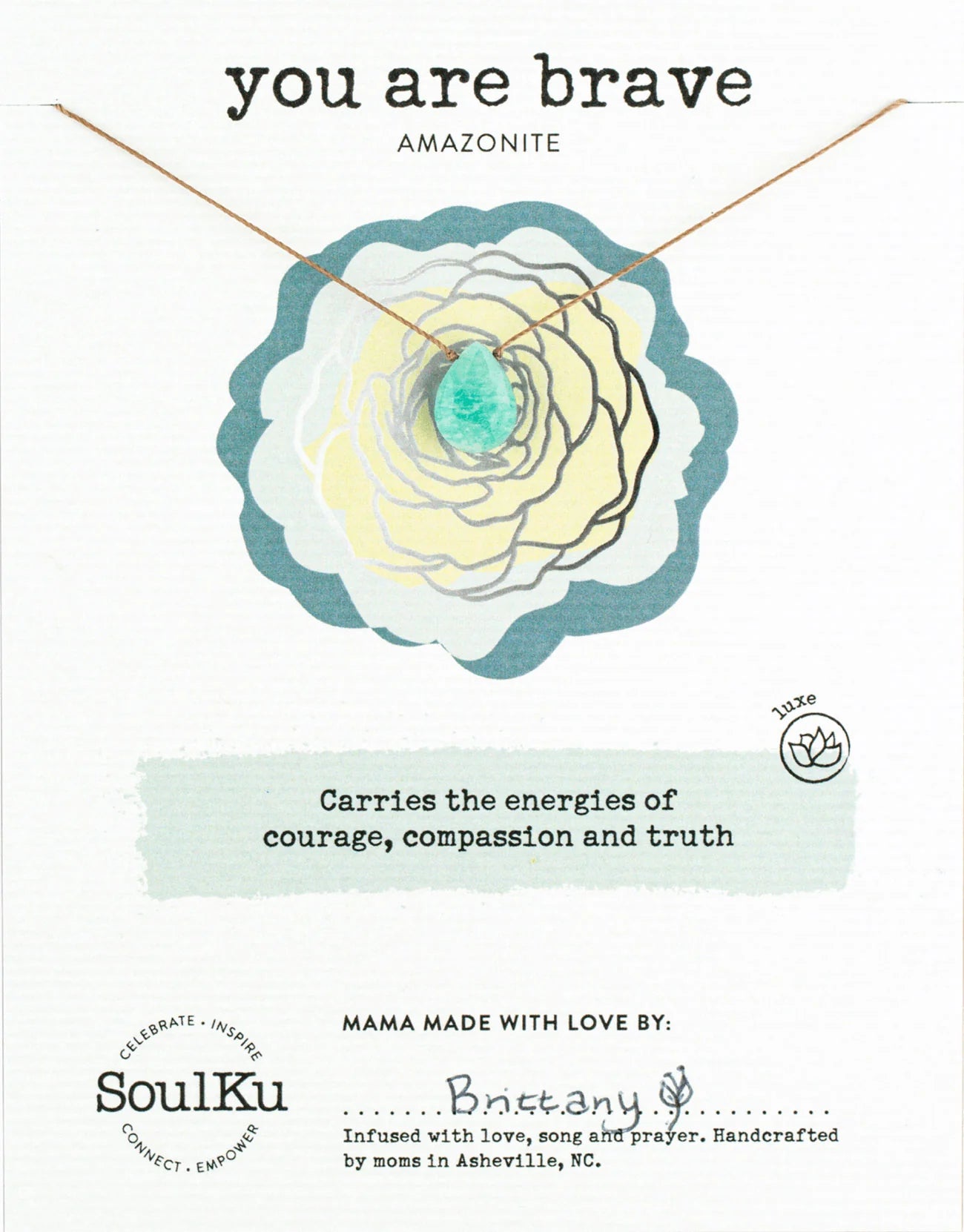 You Are Brave Amazonite Necklace