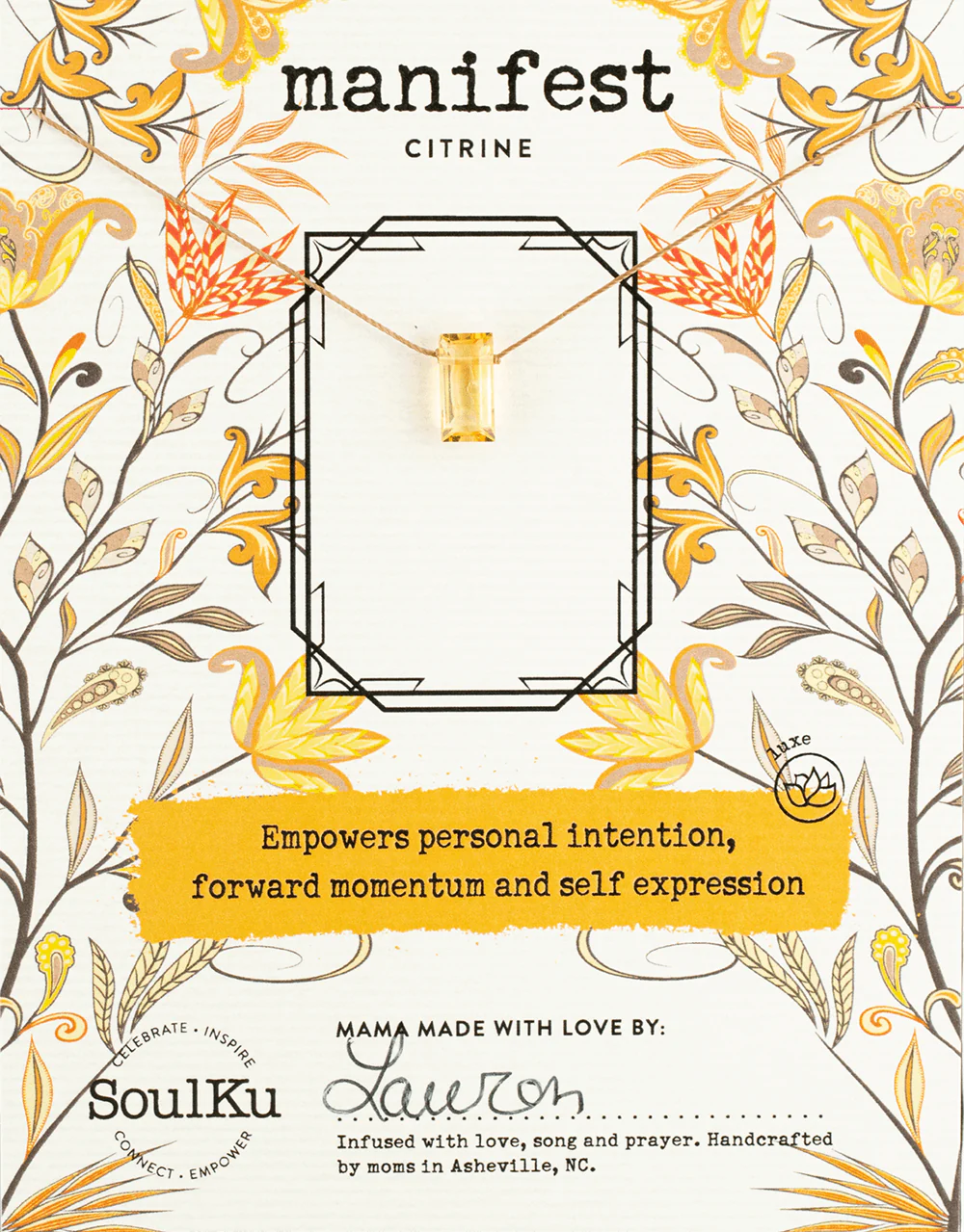 Citrine Refined Necklace for Manifestation
