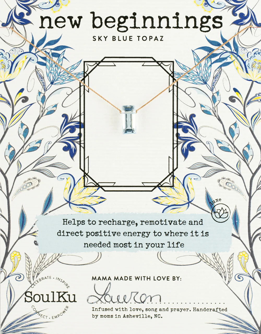 Sky Blue Topaz Refined Necklace for New Beginnings