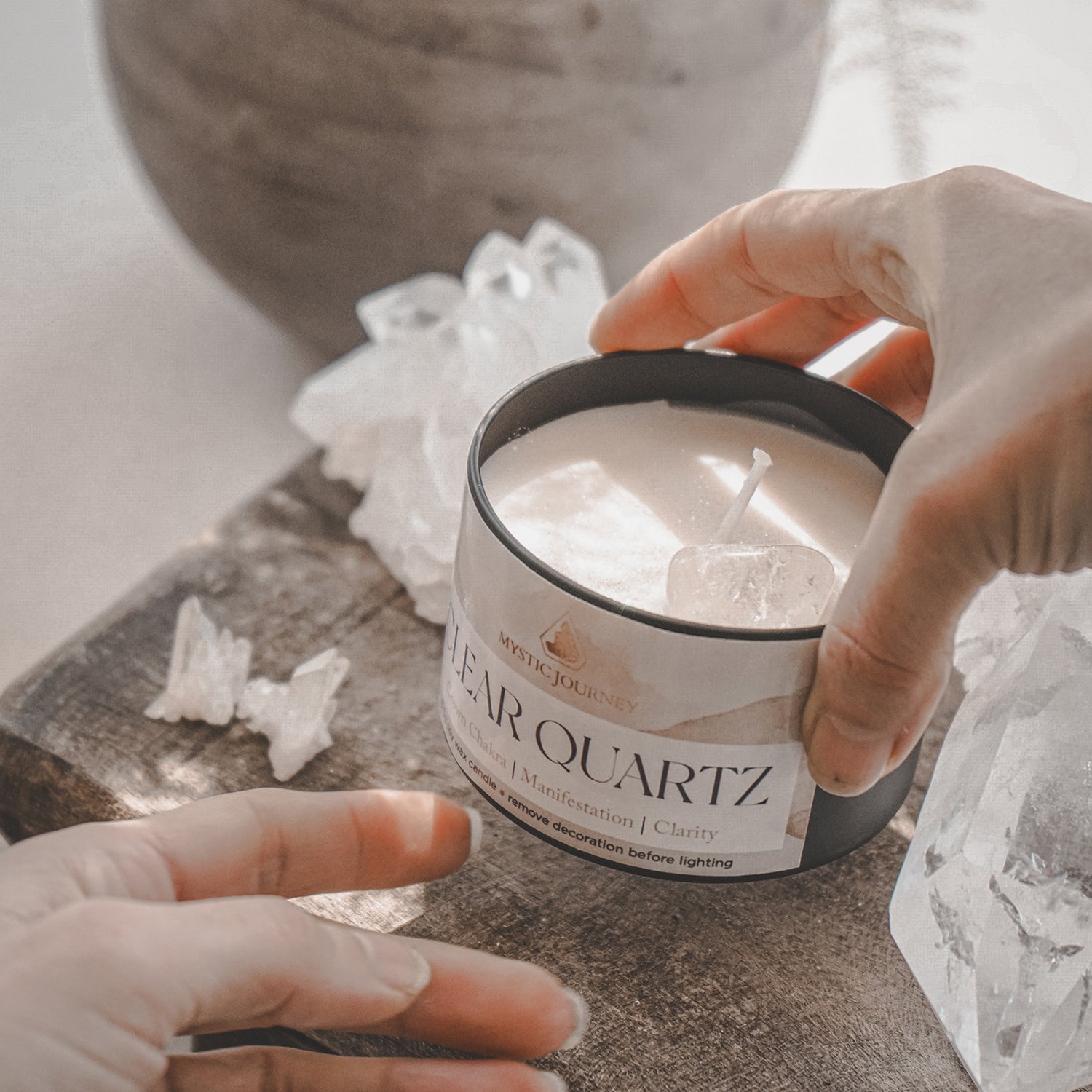 CLEAR QUARTZ CANDLE 8oz