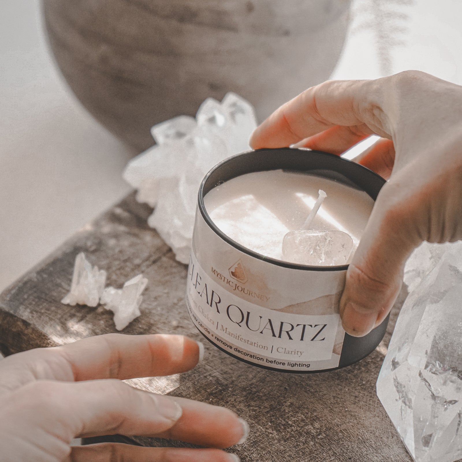 CLEAR QUARTZ CANDLE (8Oz)