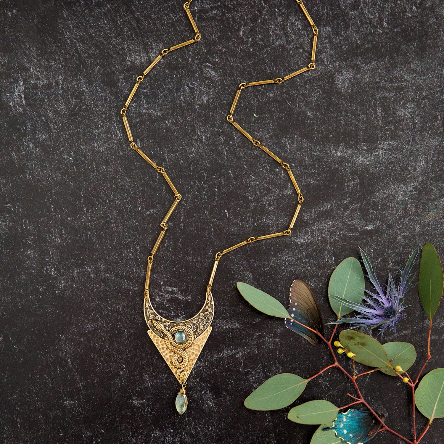 MOON OF ISHTAR NECKLACE WITH LABRADORITE