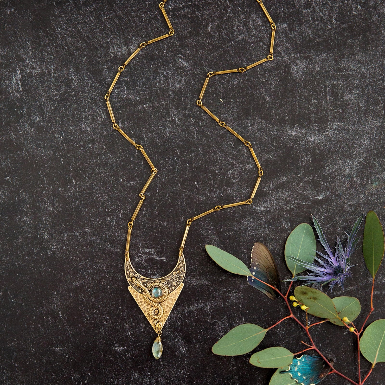 MOON OF ISHTAR NECKLACE WITH LABRADORITE