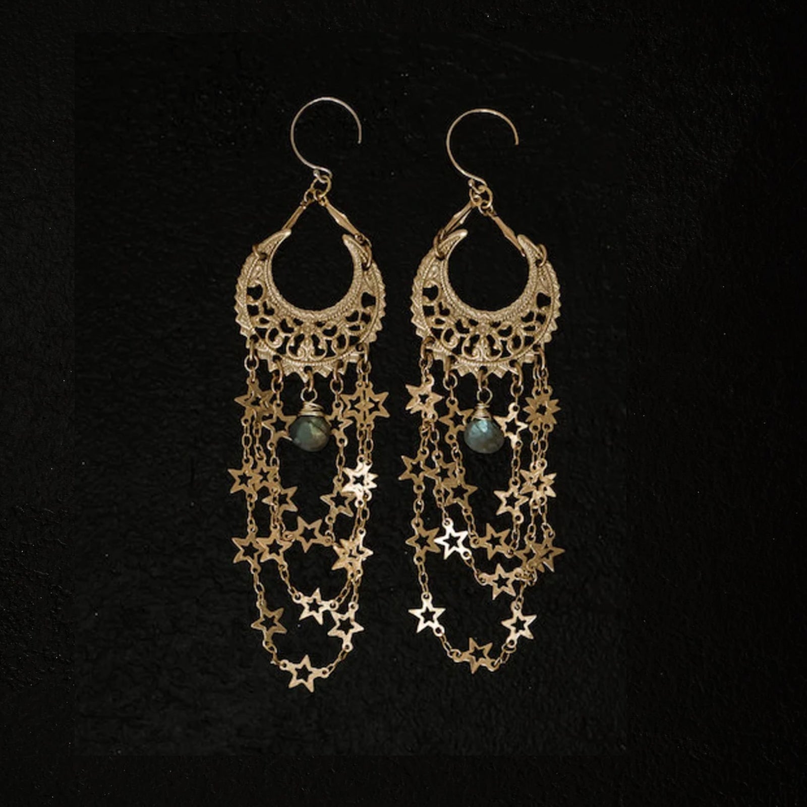 GUIDING STAR EARRINGS WITH LABRADORITE