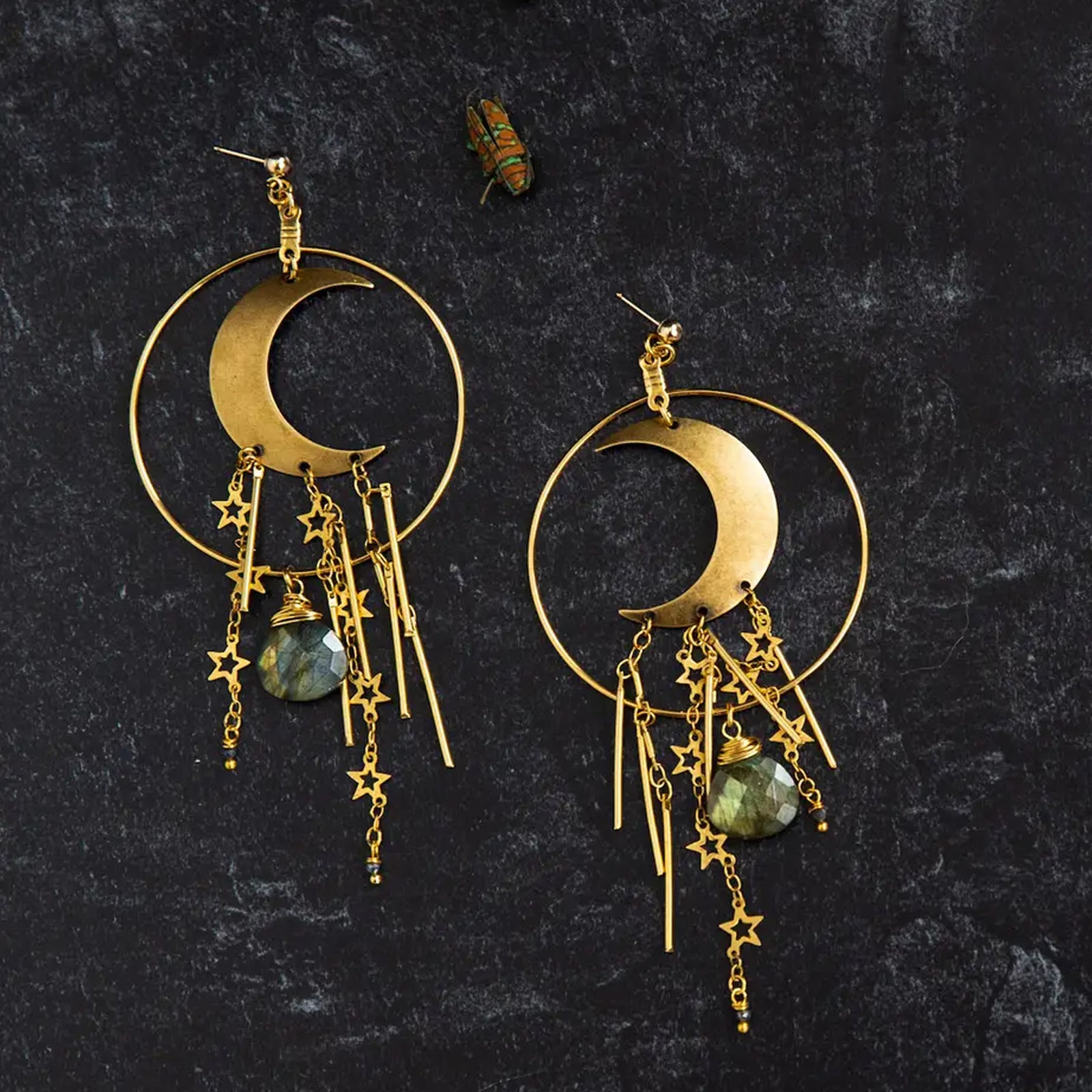 MOONBOW EARRINGS WITH LABRADORITE