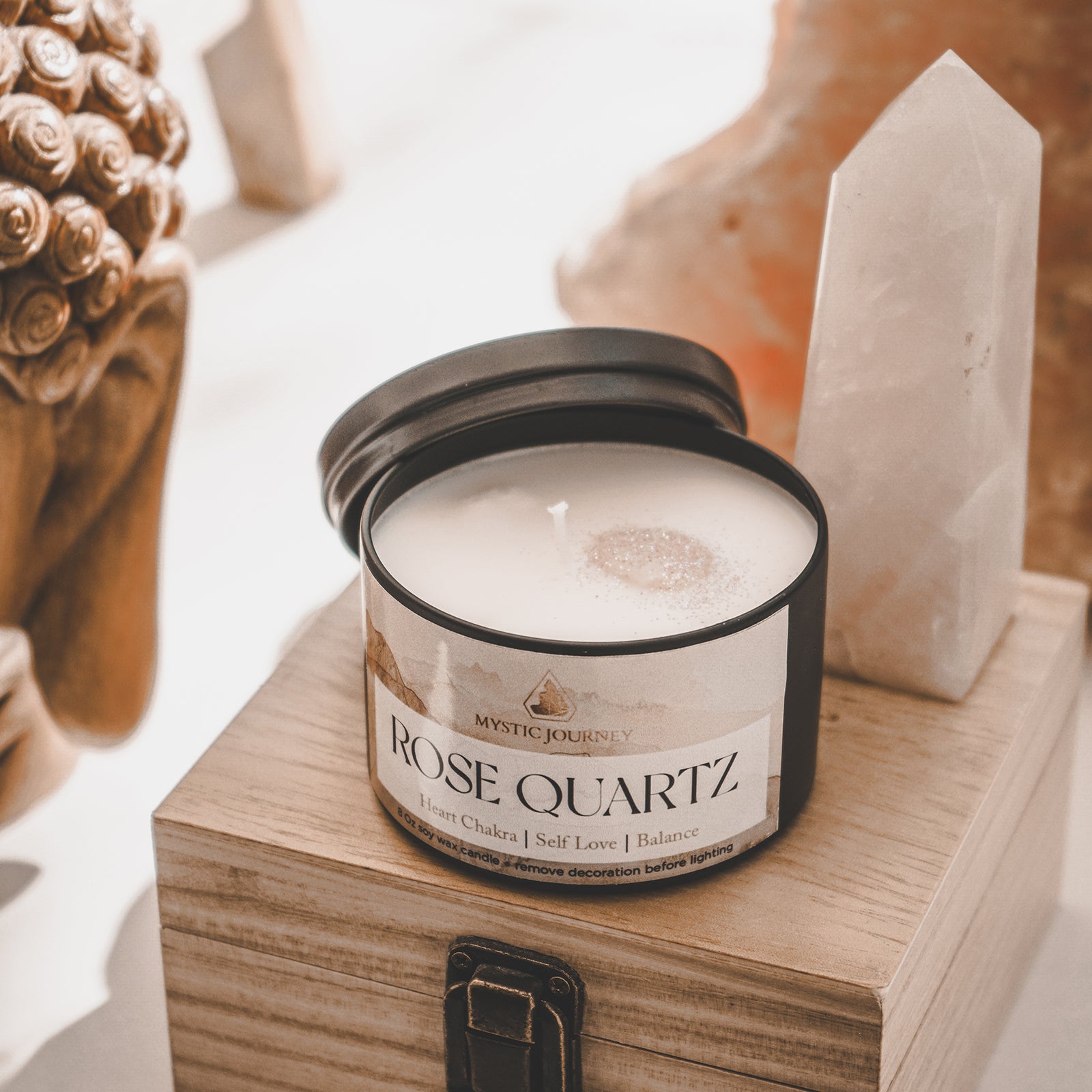 ROSE QUARTZ CANDLE (8Oz)