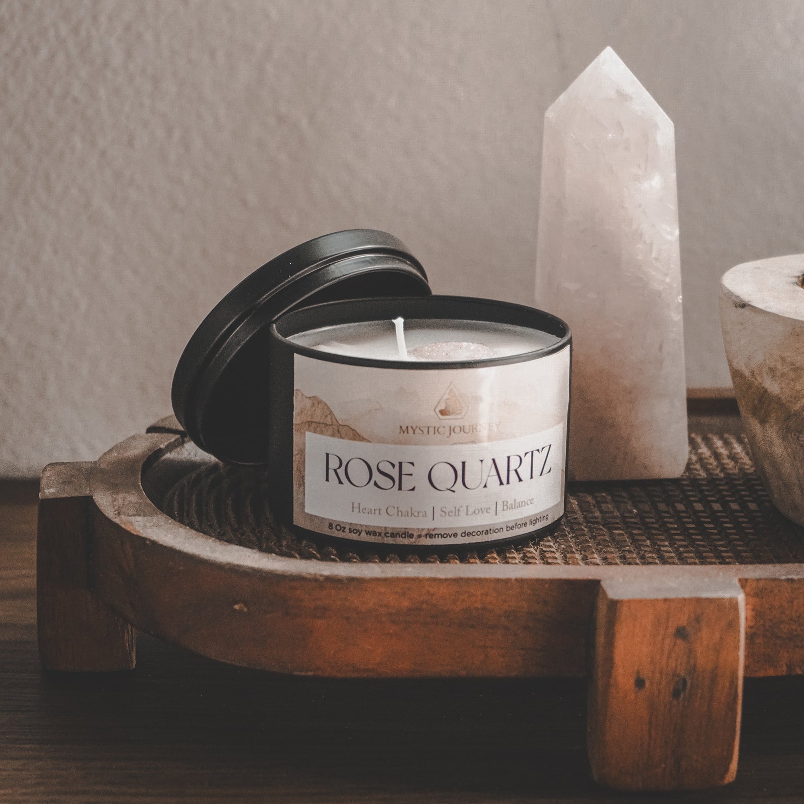 ROSE QUARTZ CANDLE (8Oz)