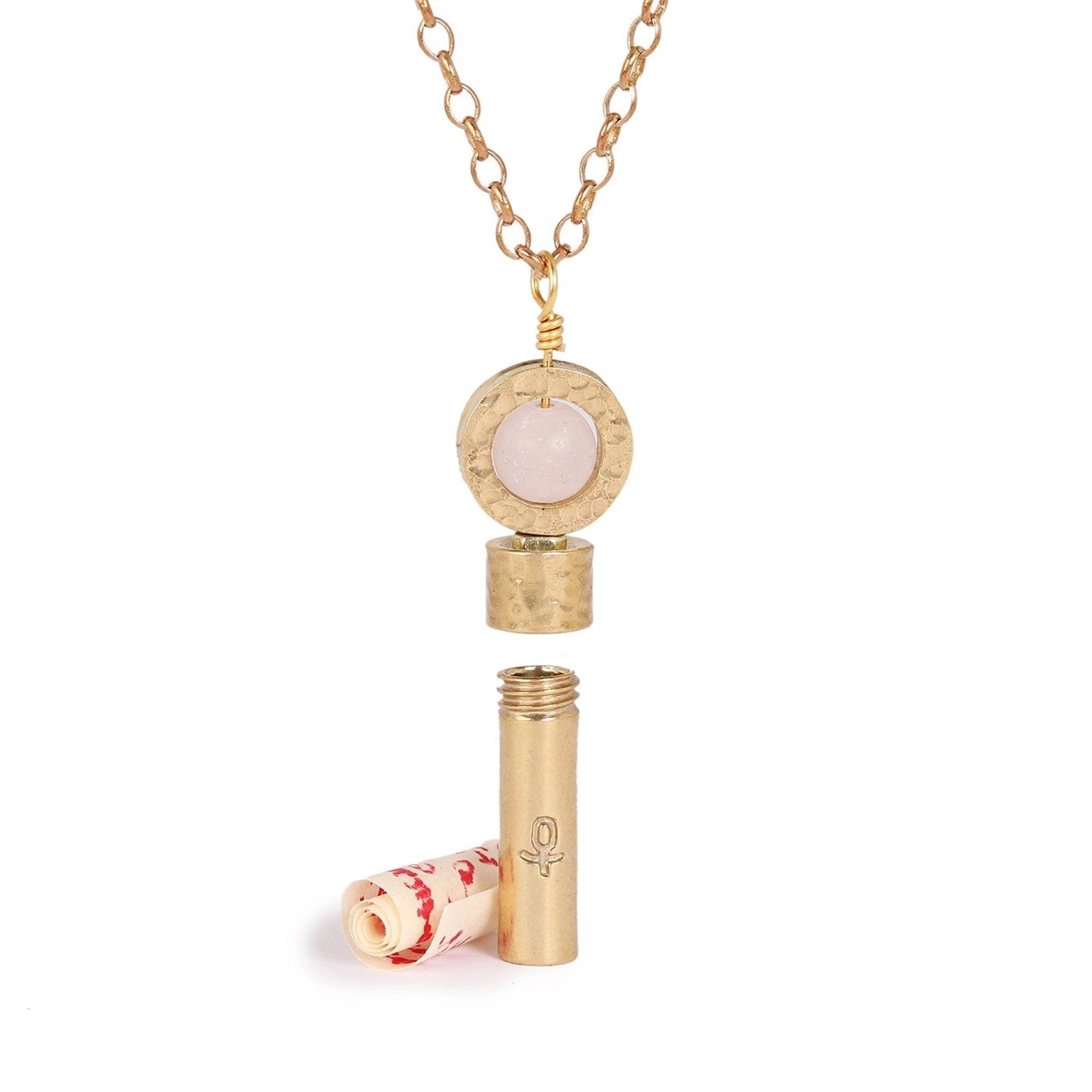 MATTE ROSE QUARTZ INTENTION NECKLACE