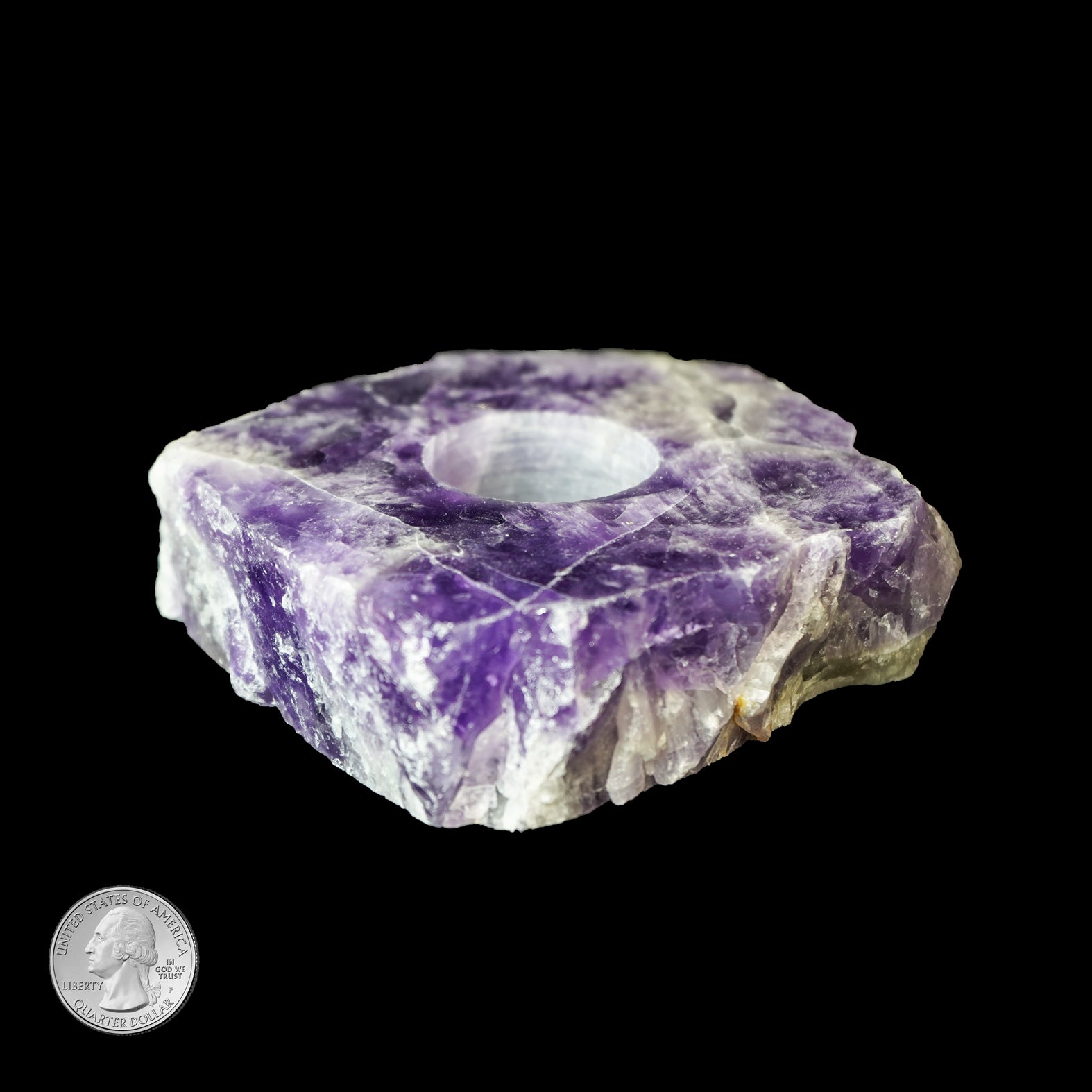 AMETHYST TEA LIGHT CANDLE HOLDER