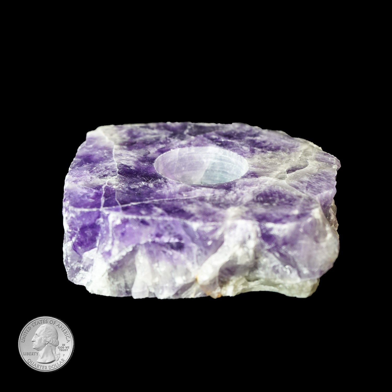 AMETHYST TEA LIGHT CANDLE HOLDER