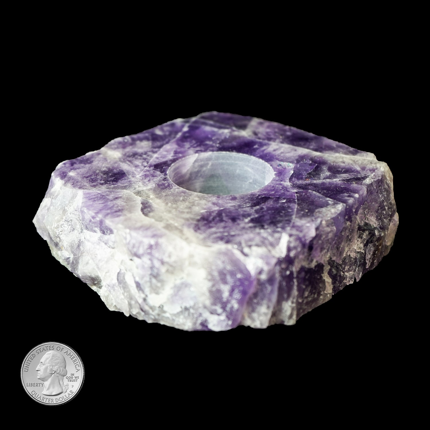 AMETHYST TEA LIGHT CANDLE HOLDER