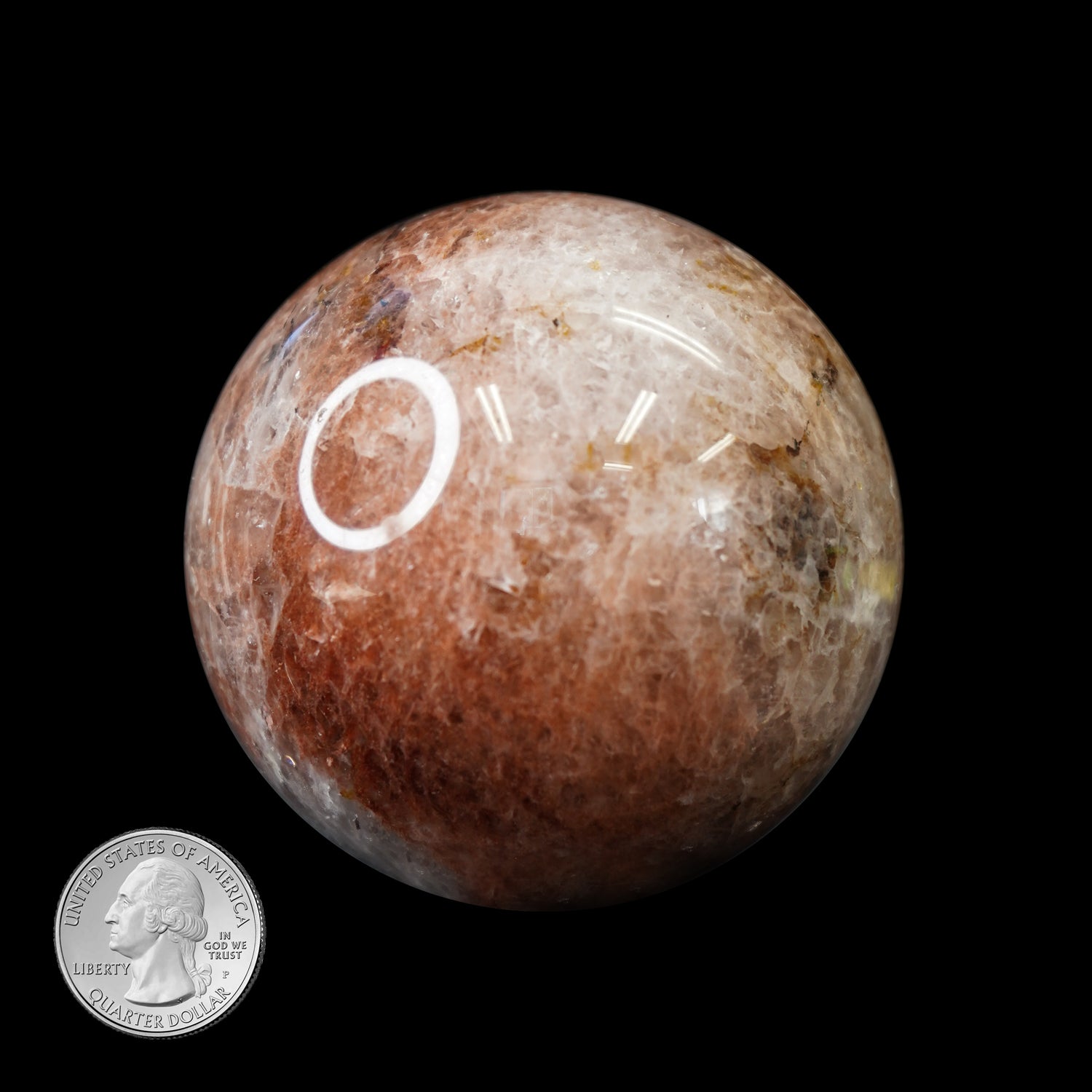 ROSE QUARTZ with ALBITE SPHERE